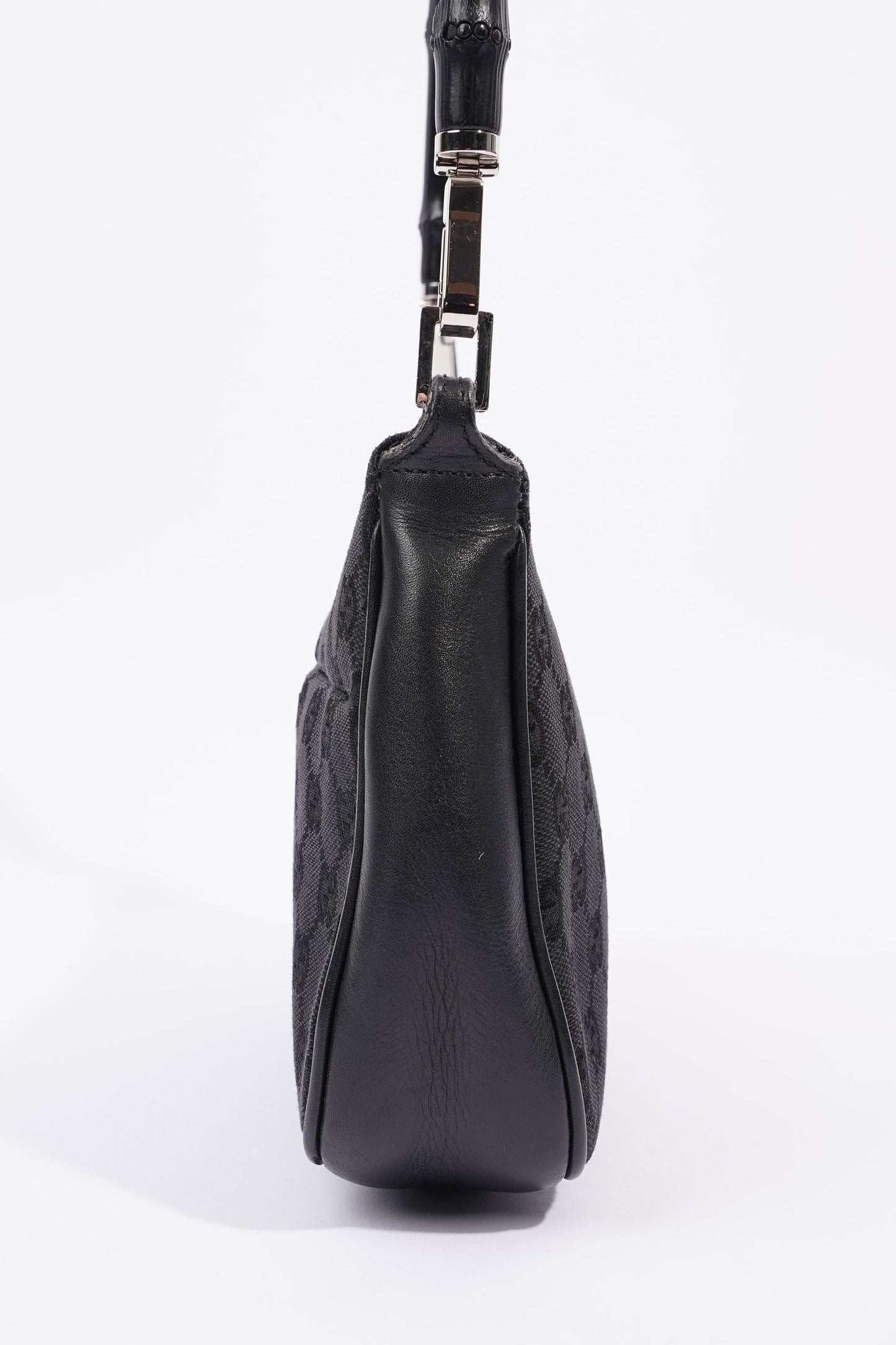 Gucci GG Bamboo Shoulder Bag Black Canvas