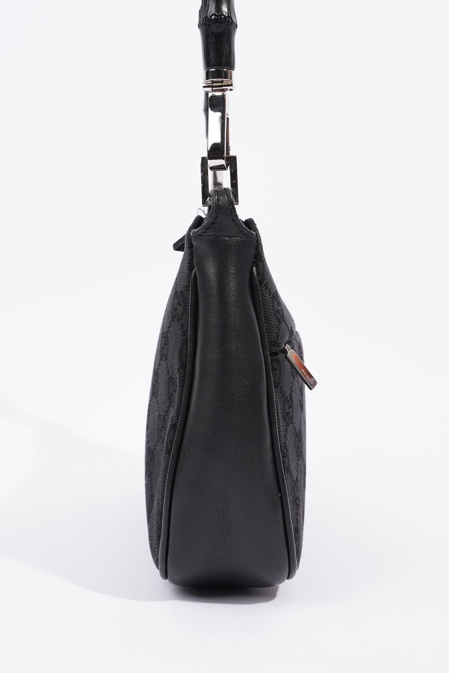 Gucci GG Bamboo Shoulder Bag Black Canvas