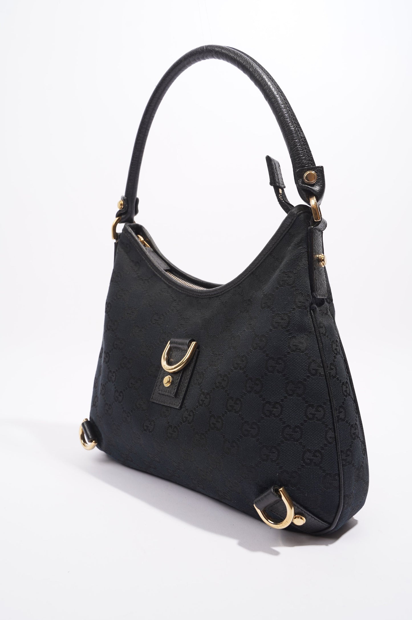 Gucci Abbey GG Shoulder Bag Black Supreme Canvas