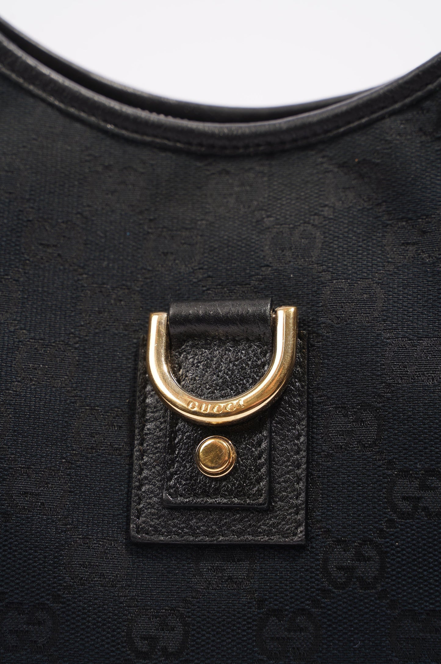 Gucci Abbey GG Shoulder Bag Black Supreme Canvas