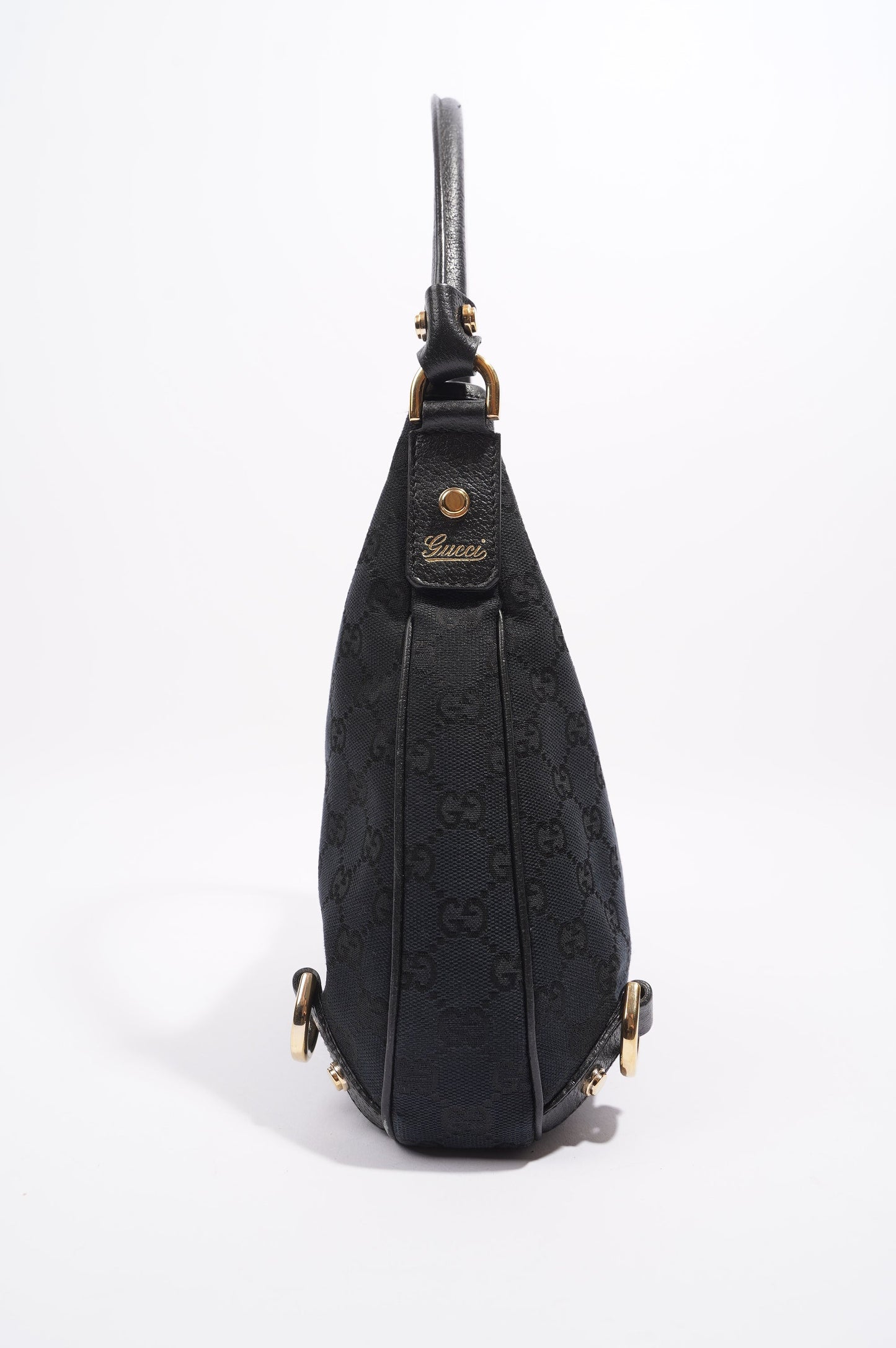 Gucci Abbey GG Shoulder Bag Black Supreme Canvas