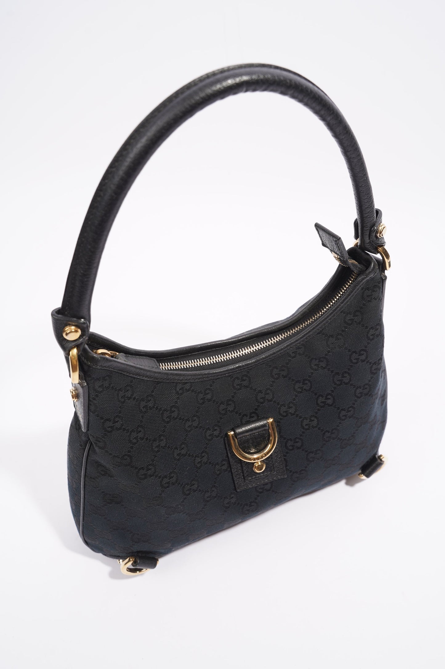 Gucci Abbey GG Shoulder Bag Black Supreme Canvas