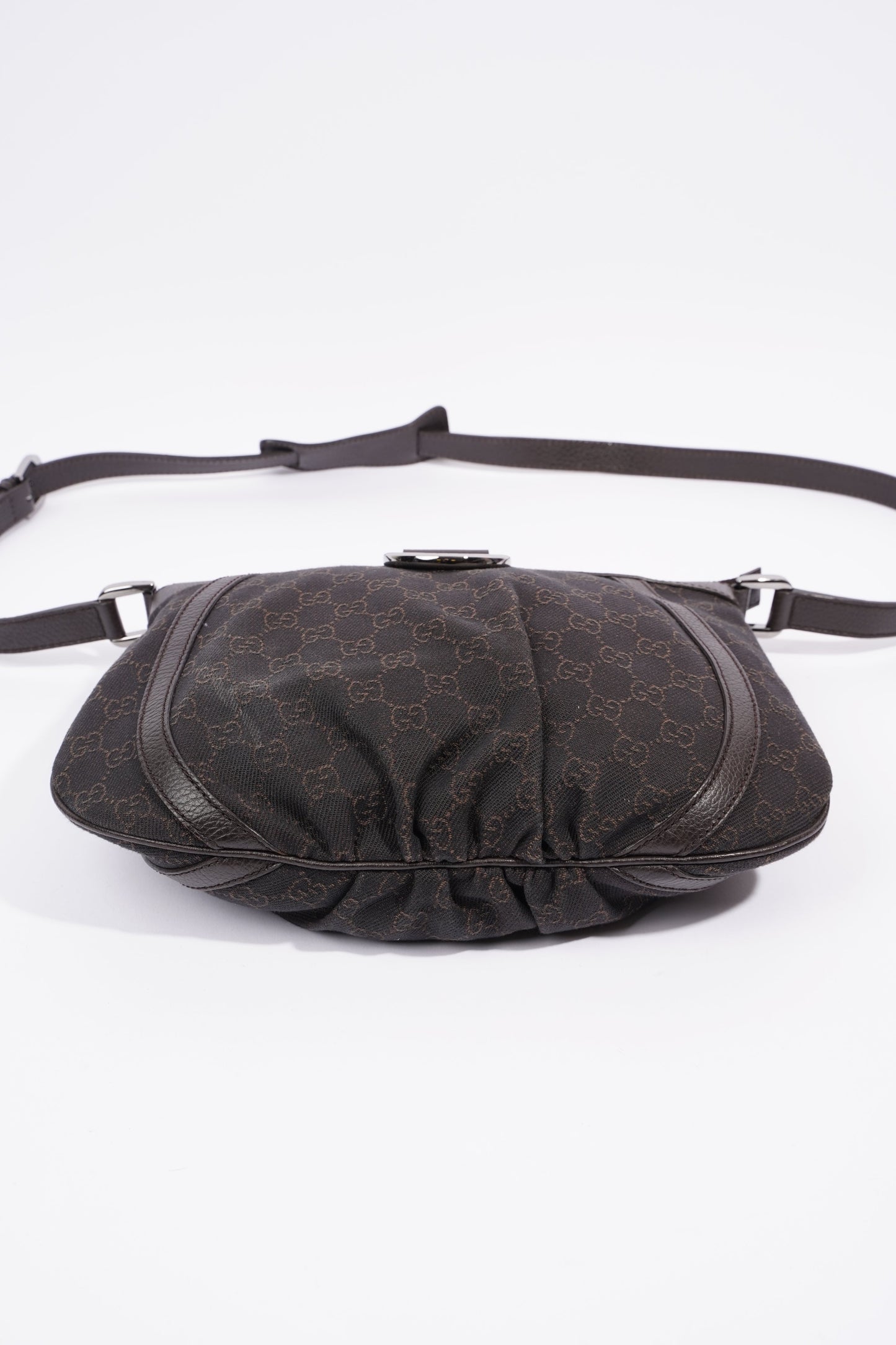 Gucci D Ring Shoulder Bag Black Supreme Canvas