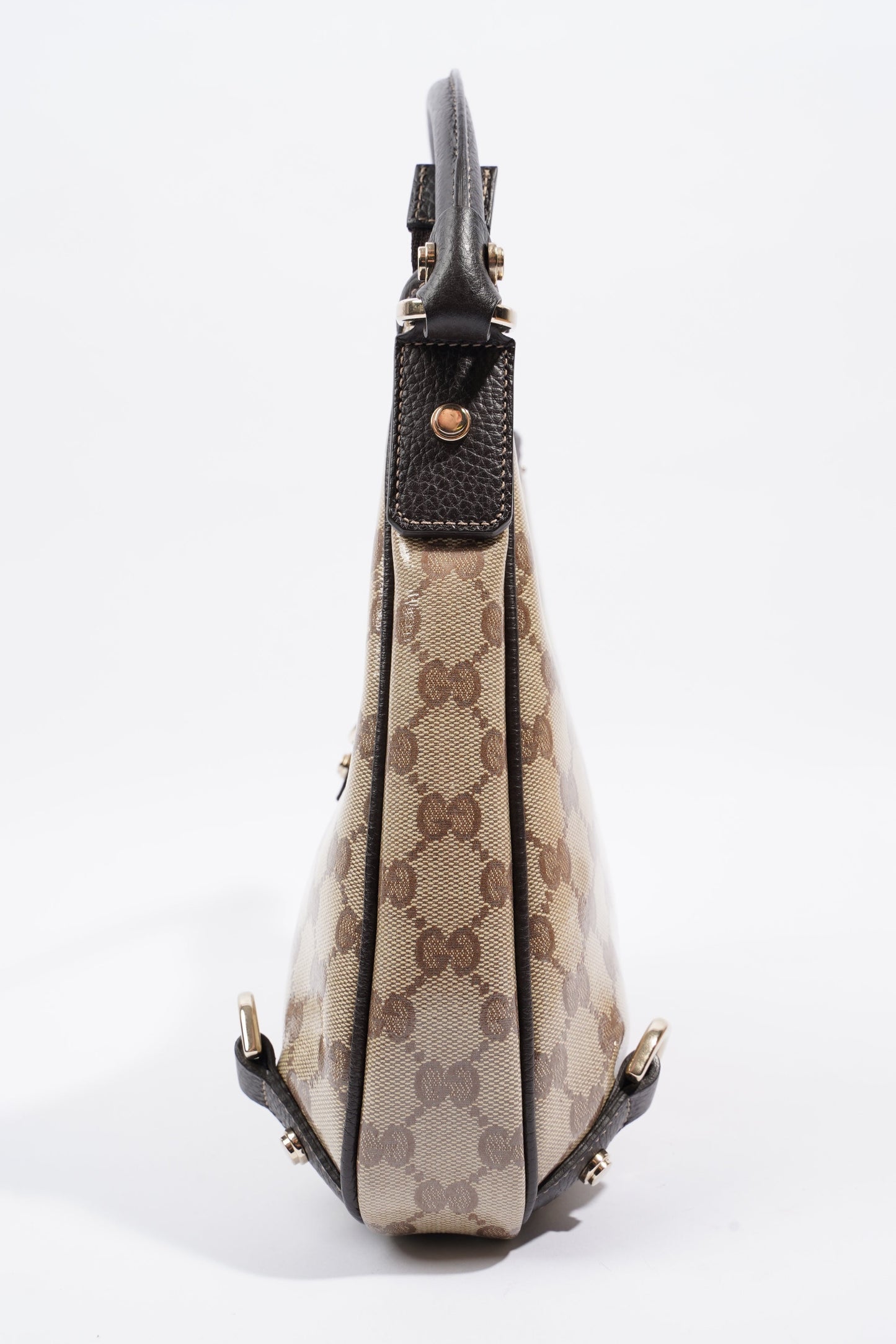 Gucci Abbey D Ring Shoulder Bag Supreme Print / Brown Canvas