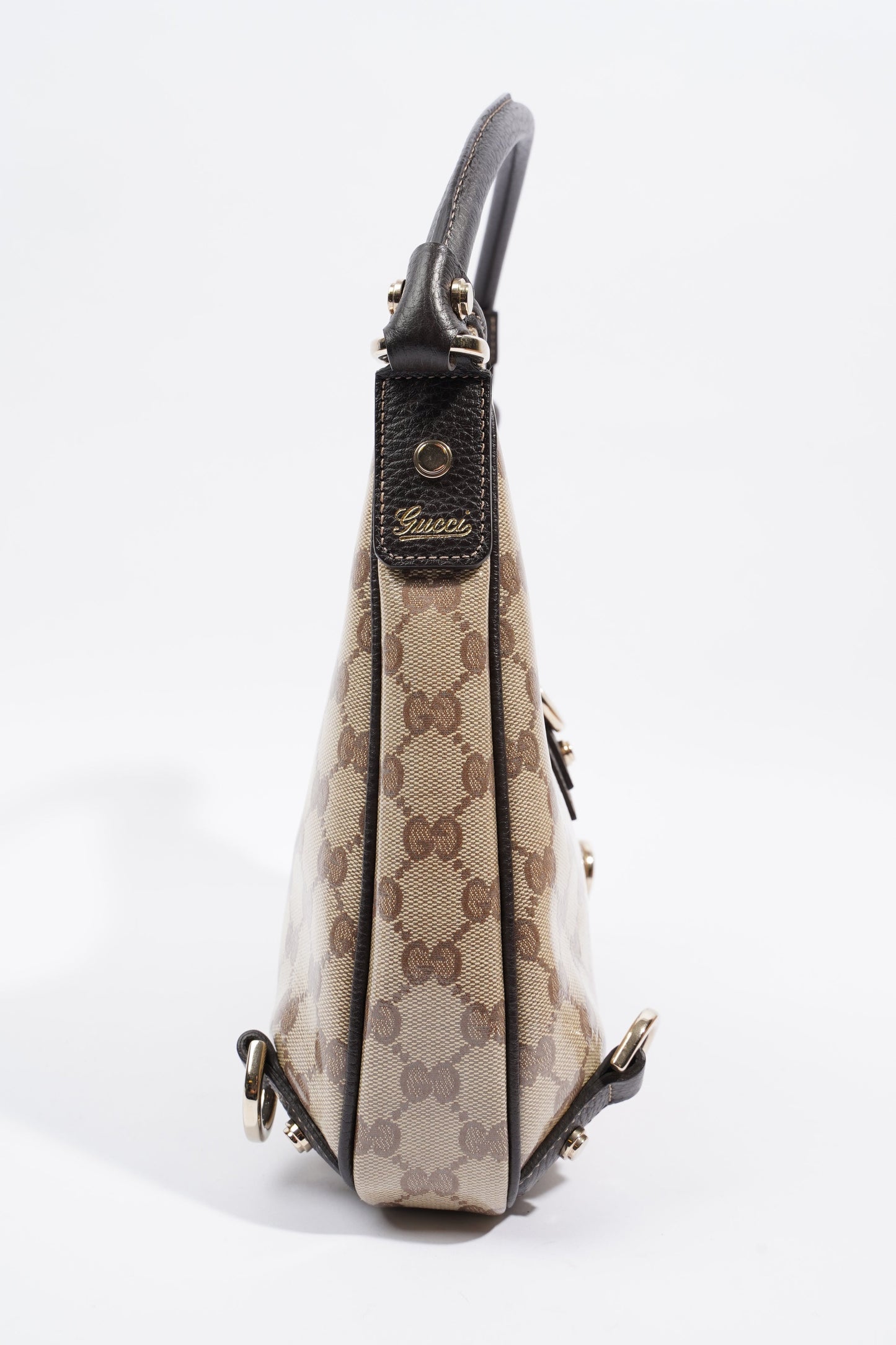 Gucci Abbey D Ring Shoulder Bag Supreme Print / Brown Canvas