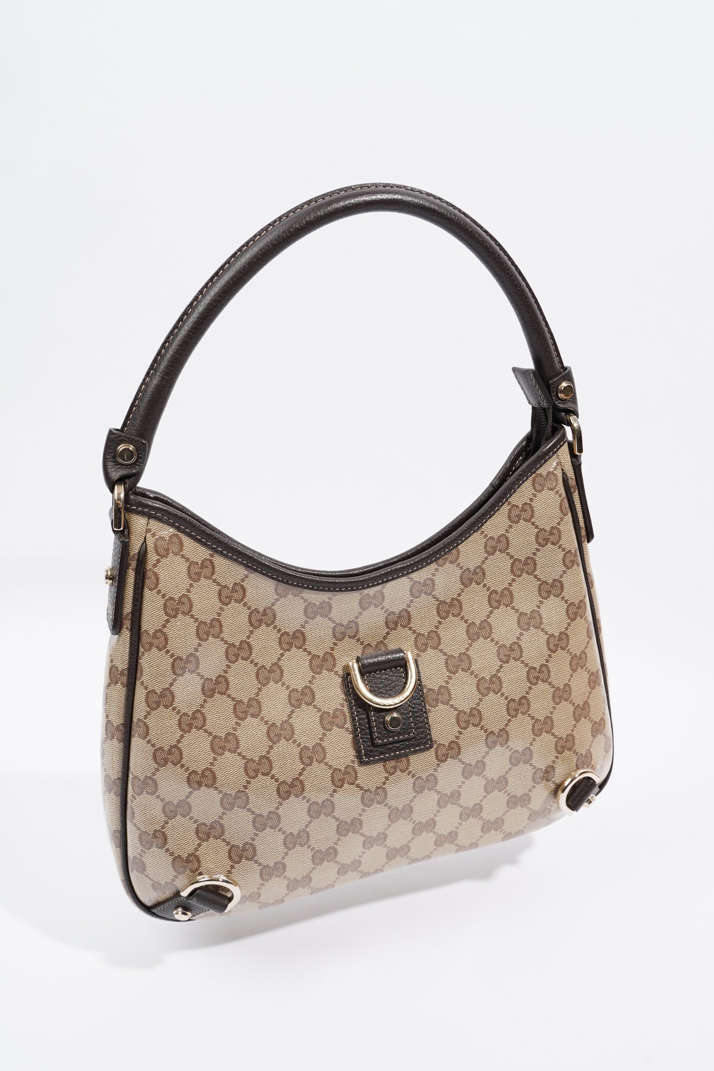 Gucci Abbey D Ring Shoulder Bag Supreme Print / Brown Canvas