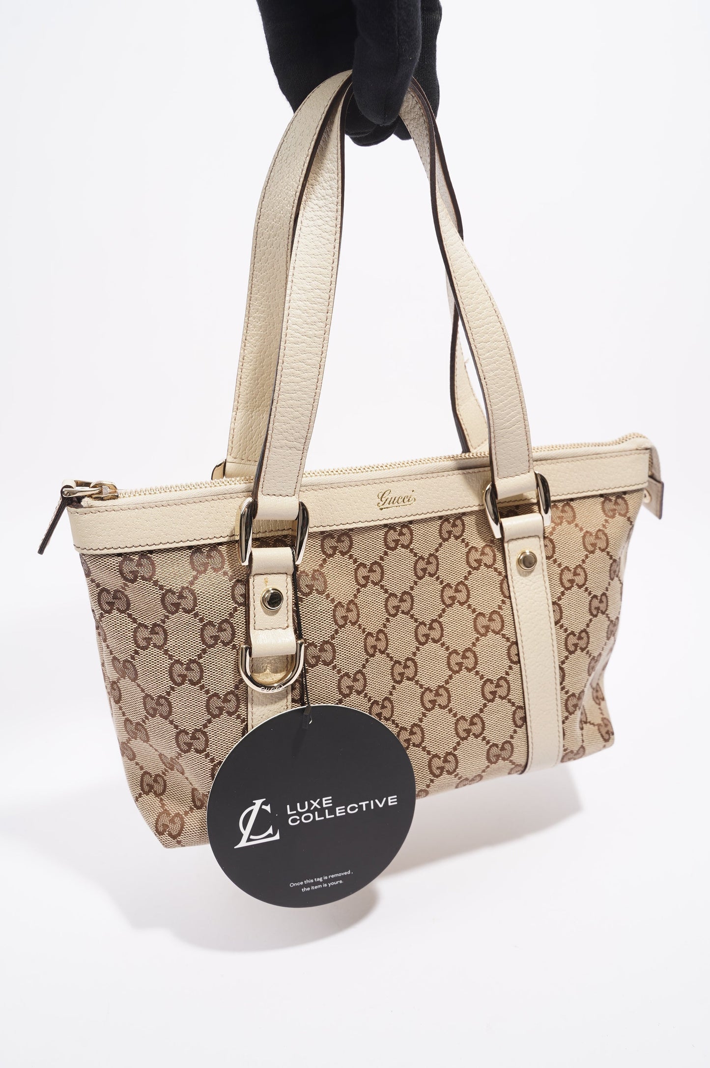 Gucci Abbey Shoulder Bag Supreme Print / White Canvas Small