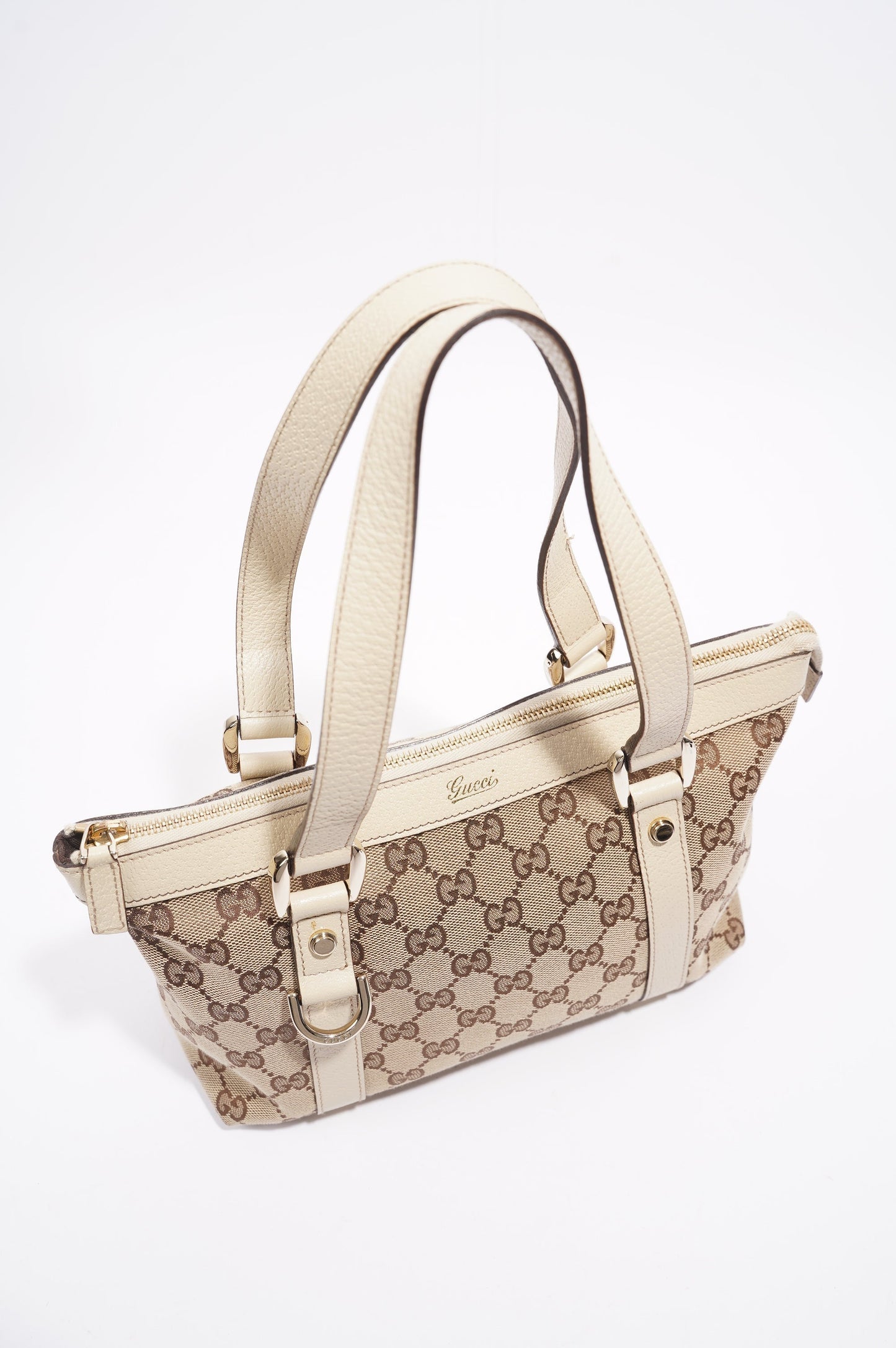 Gucci Abbey Shoulder Bag Supreme Print / White Canvas Small
