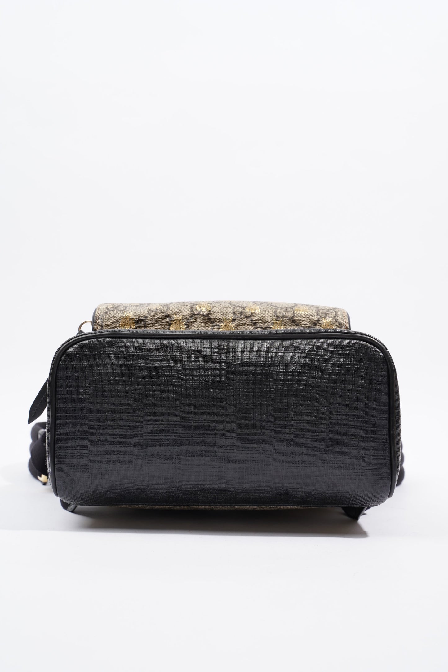Gucci Bees Backpack Supreme Print / Gold / Black Canvas Small