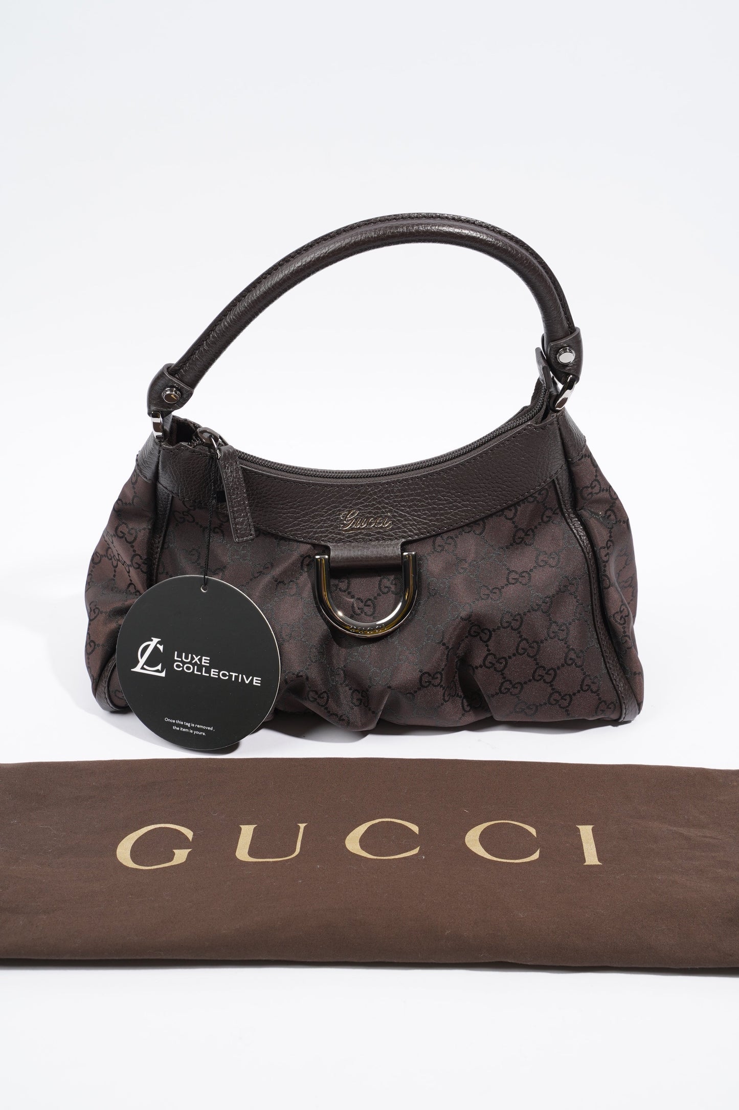 Gucci Abbey Shoulder Bag Supreme Print / Chocolate Brown Canvas