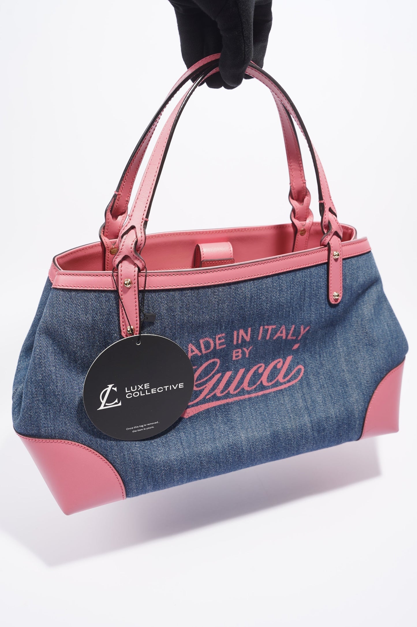 Gucci Craft Tote Blue / Pink Denim