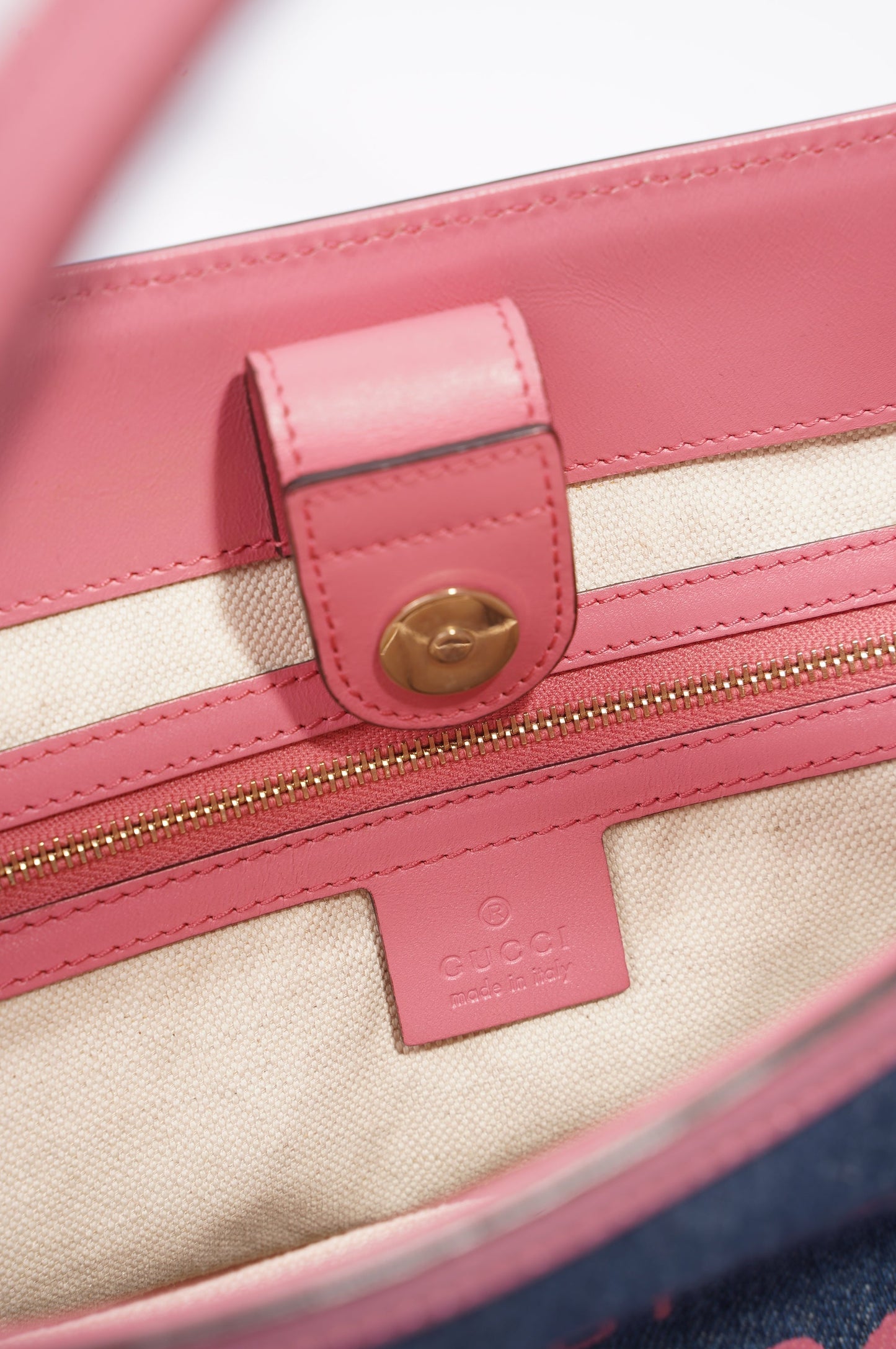Gucci Craft Tote Blue / Pink Denim