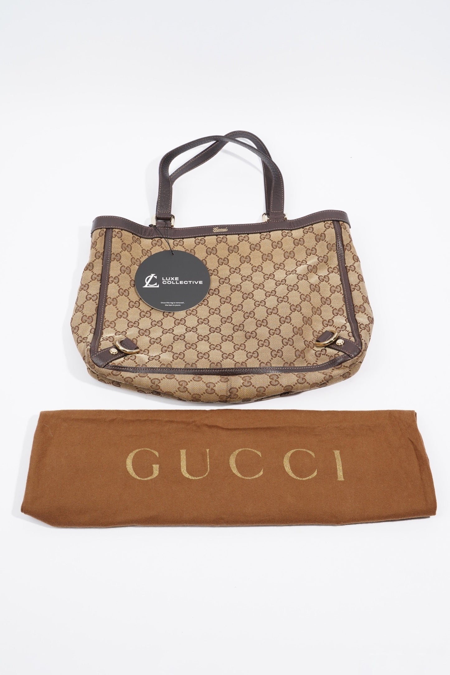 Gucci Abbey Tote Bag Supreme Print / Brown Canvas