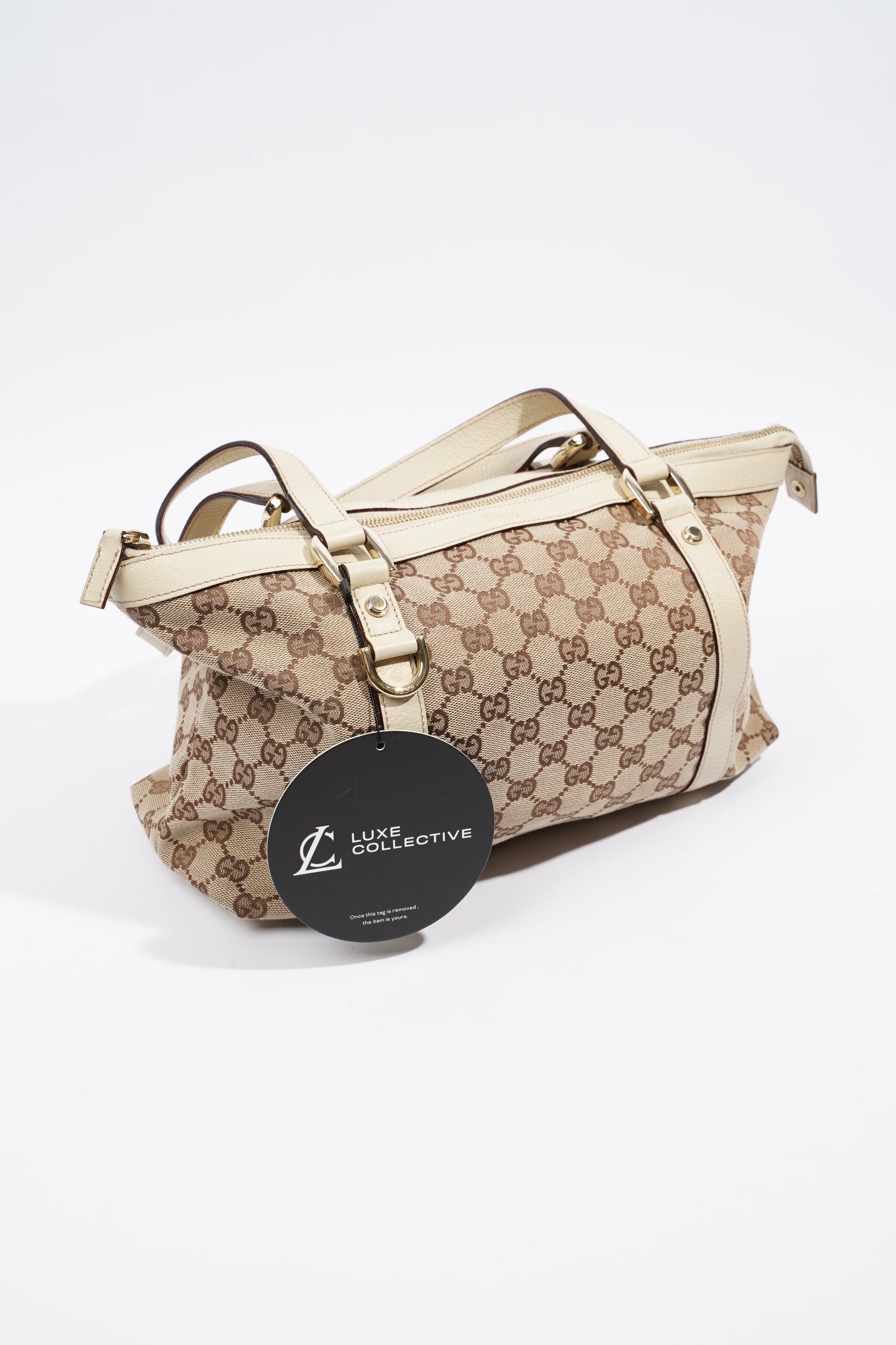 Gucci Abbey Shoulder Bag Supreme Print / White Canvas Small