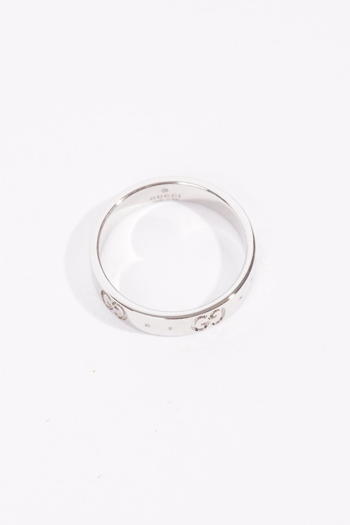 Gucci Icon Logo Ring White Gold White Gold 10