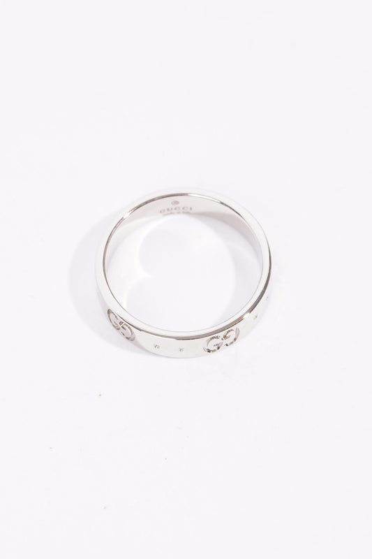 Gucci Icon Logo Ring White Gold White Gold 10
