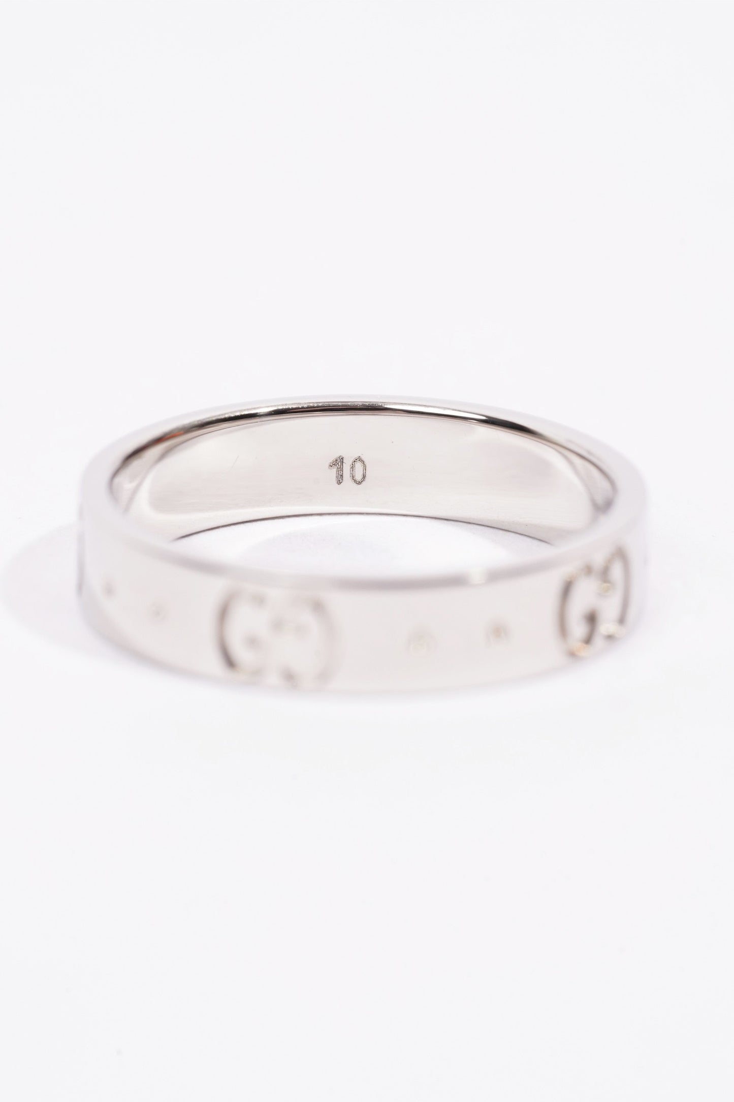 Gucci Icon Logo Ring White Gold White Gold 10