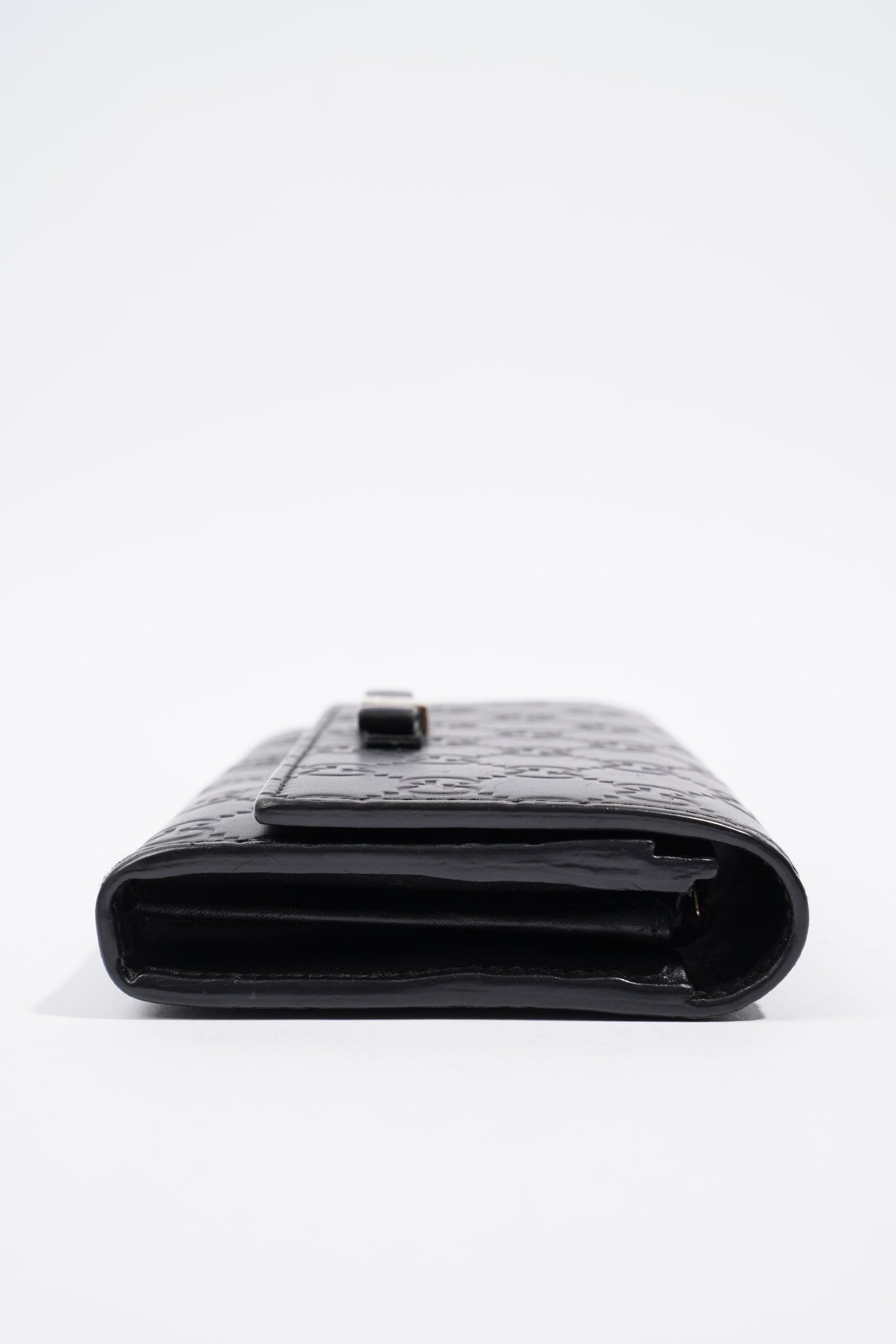 Gucci Guccissima Bow Wallet Black Leather