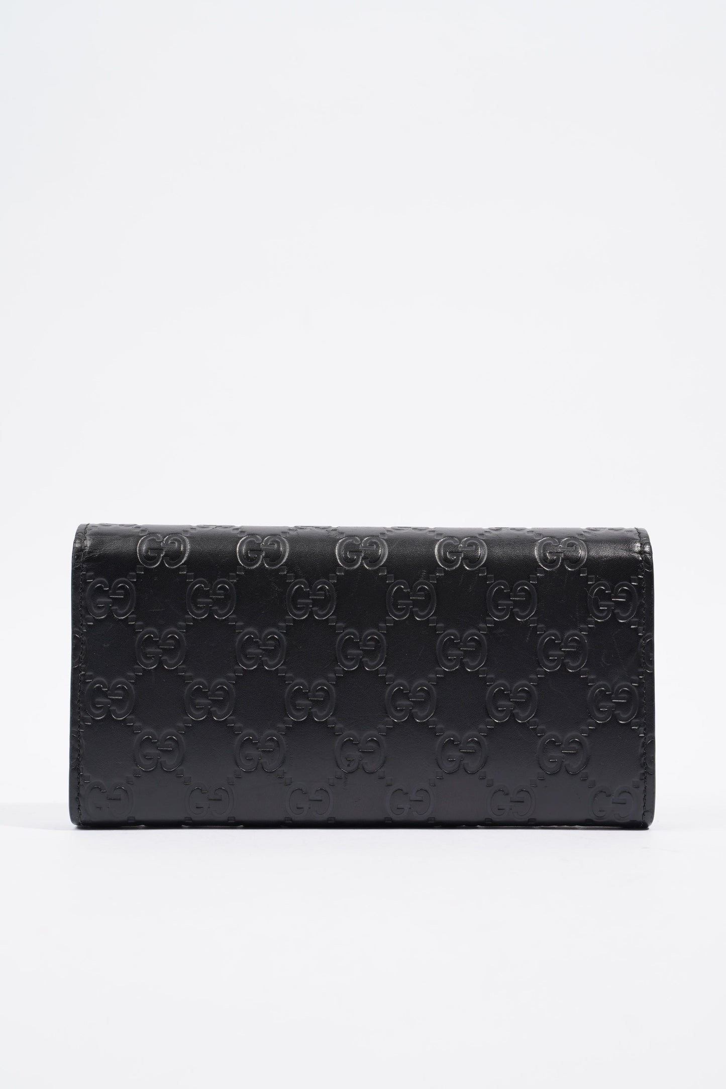 Gucci Guccissima Bow Wallet Black Leather