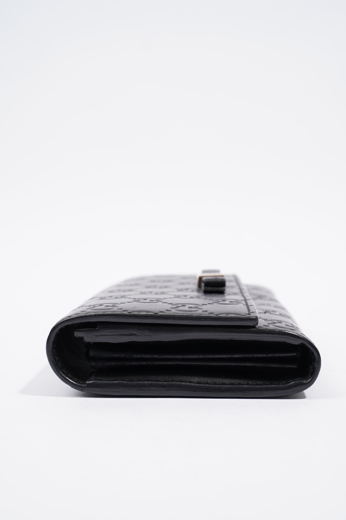 Gucci Guccissima Bow Wallet Black Leather