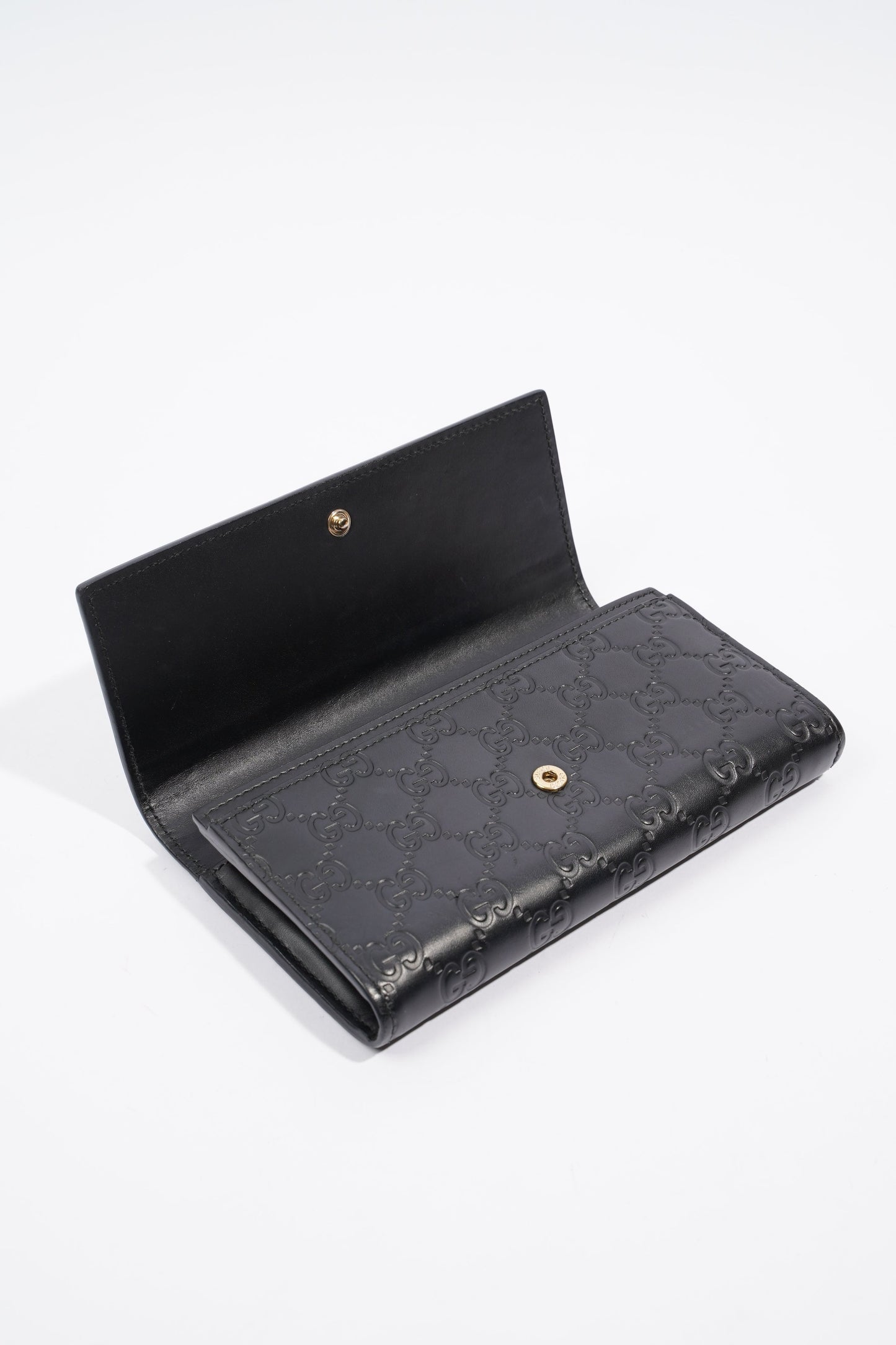 Gucci Guccissima Bow Wallet Black Leather