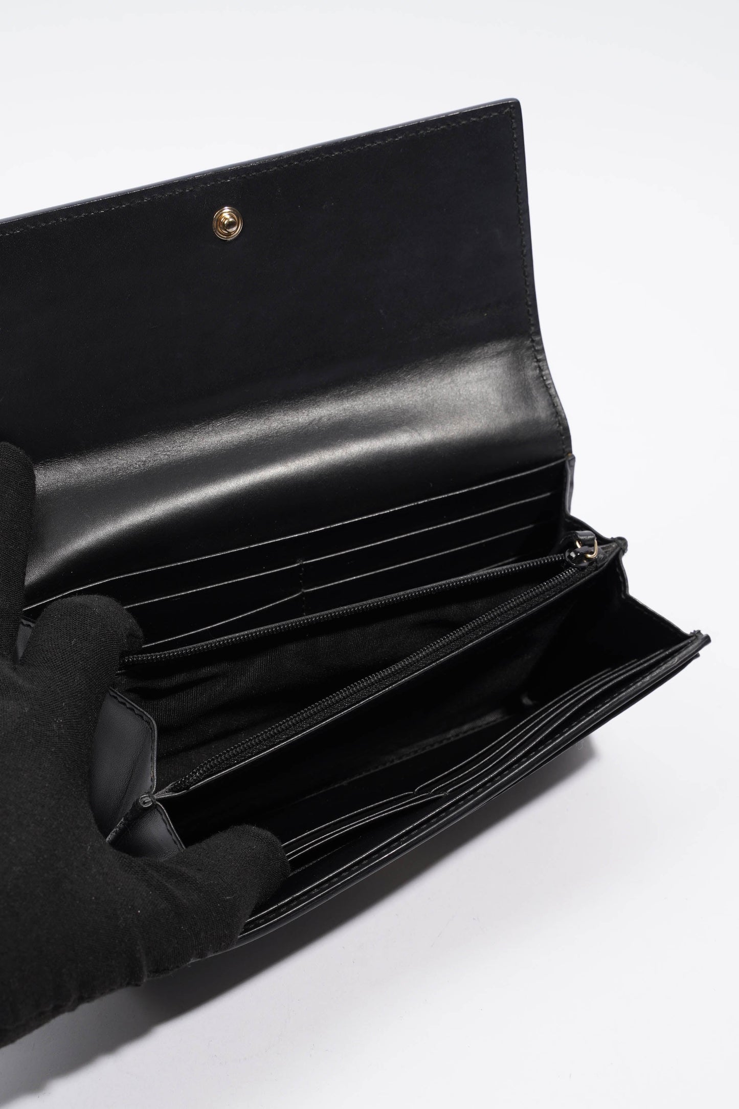 Gucci Guccissima Bow Wallet Black Leather