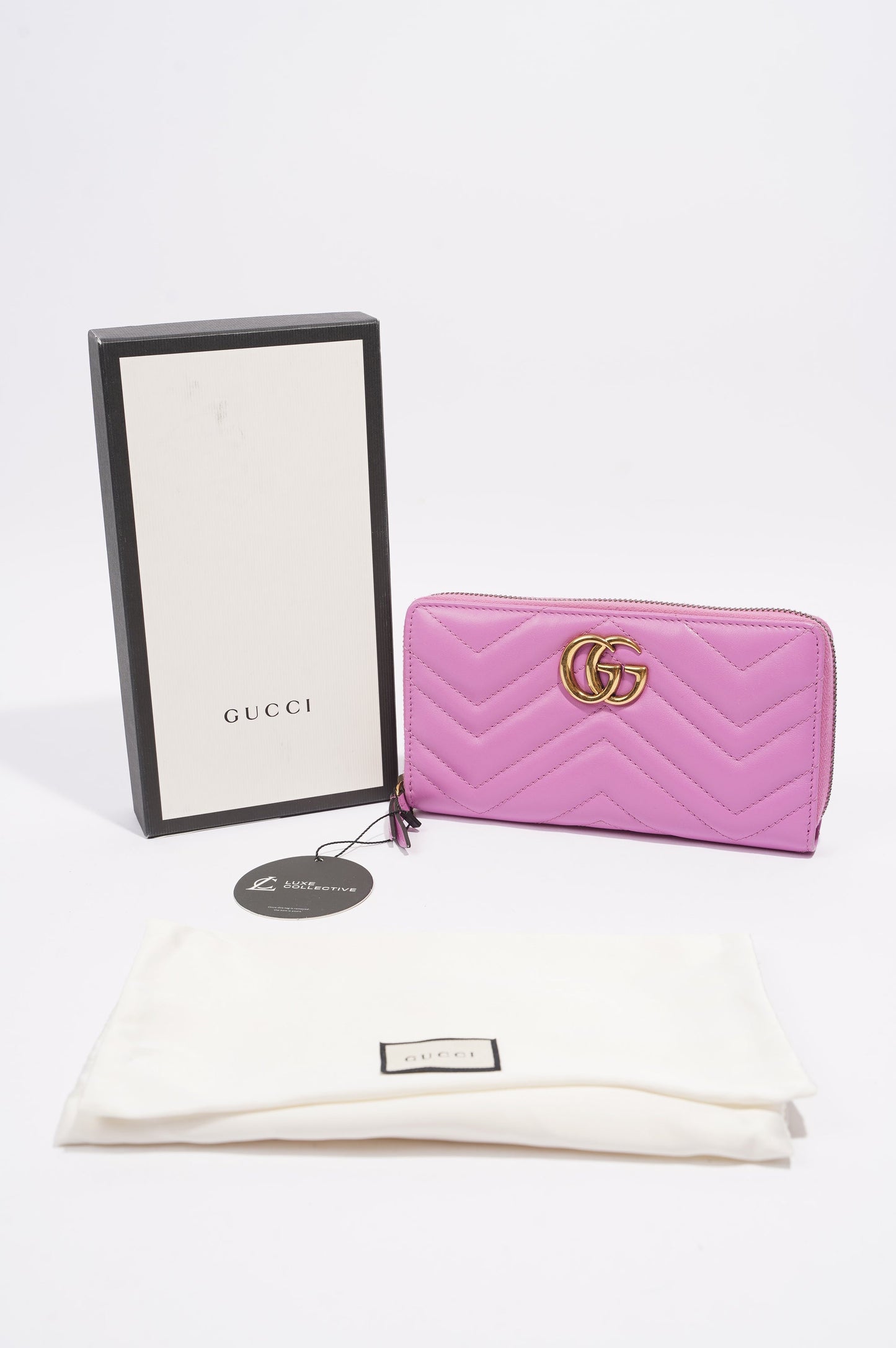 Gucci Marmont Wallet Pink Leather