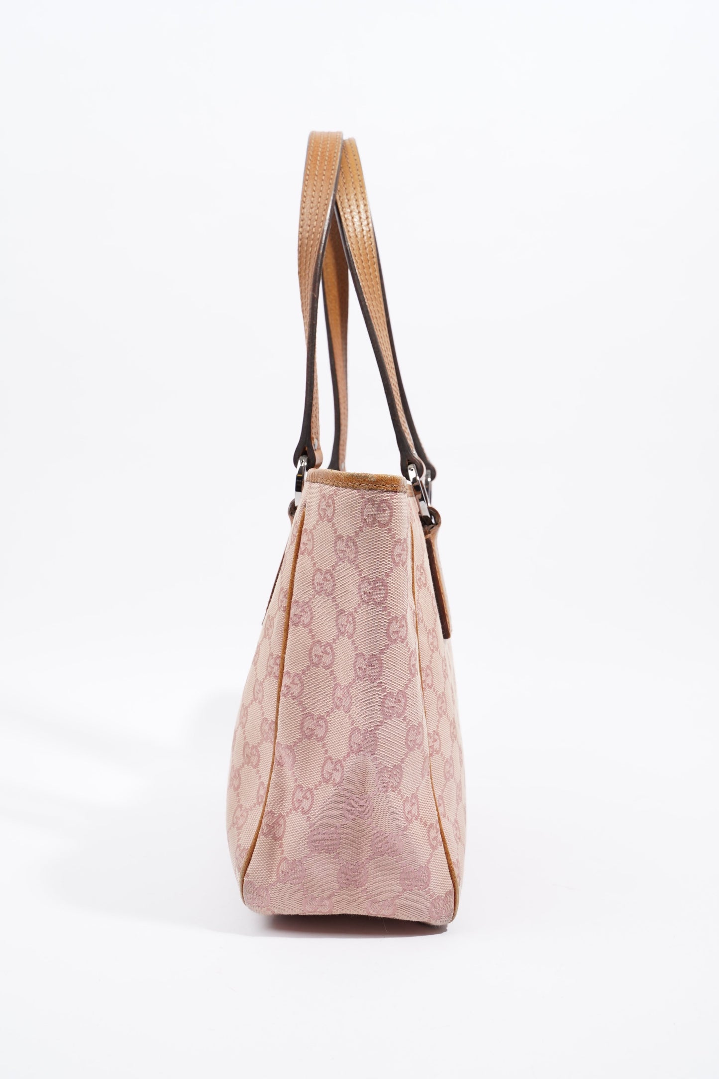 Gucci Tote Bag Pink / Brown Canvas Small