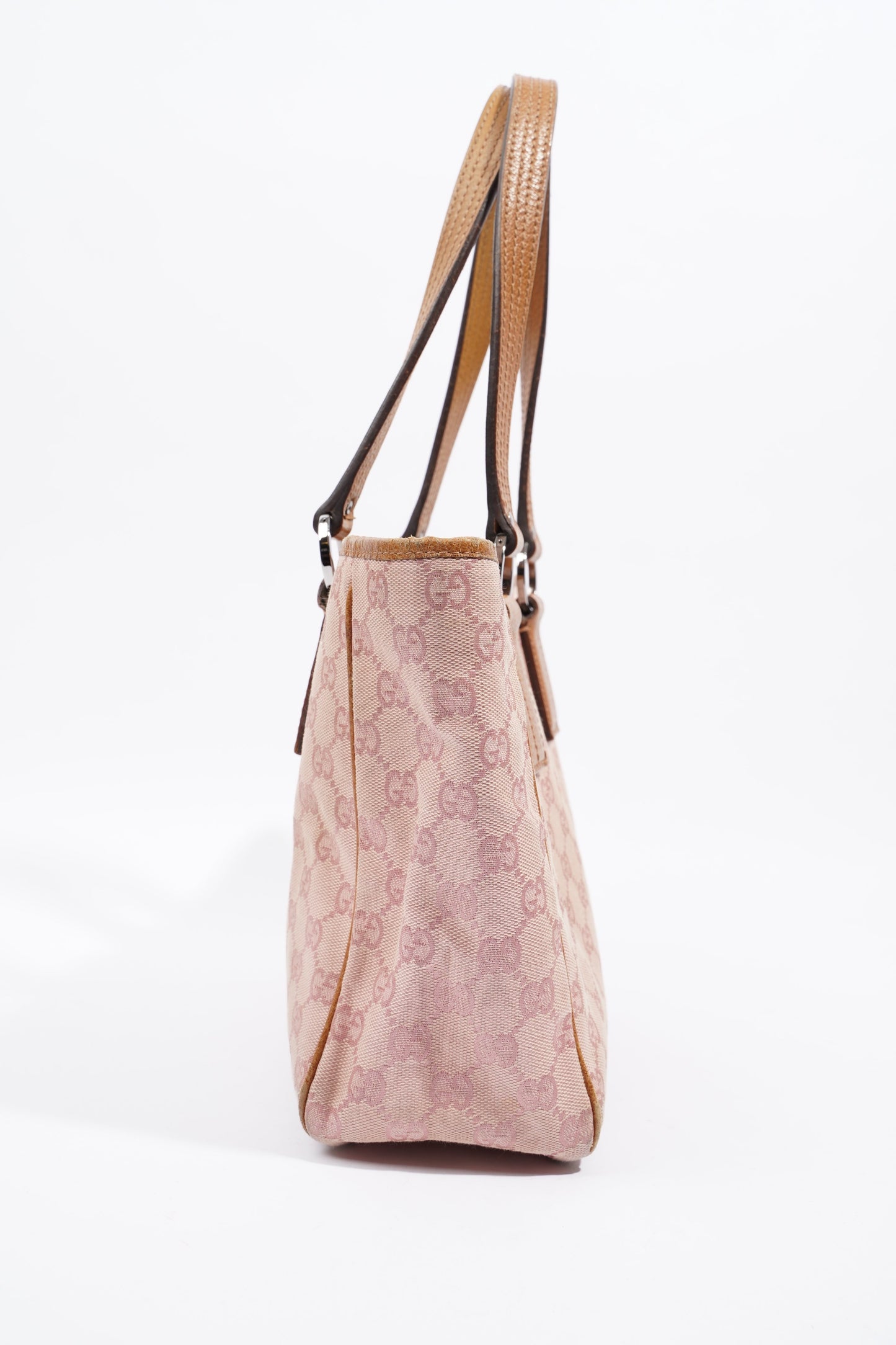 Gucci Tote Bag Pink / Brown Canvas Small
