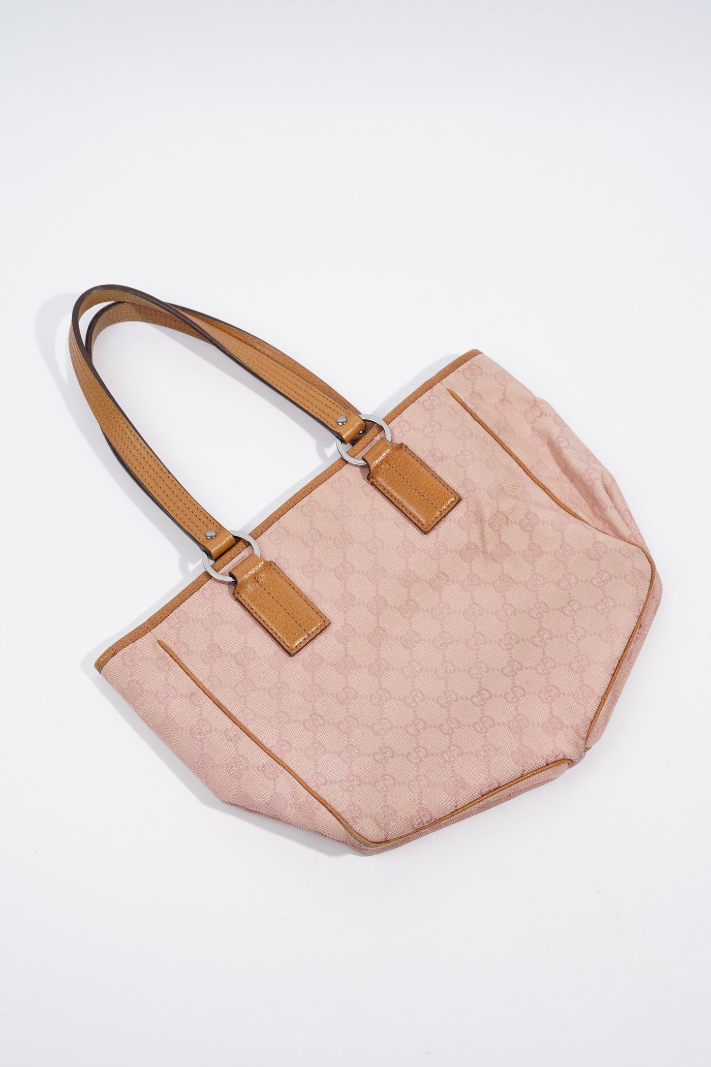 Gucci Tote Bag Pink / Brown Canvas Small