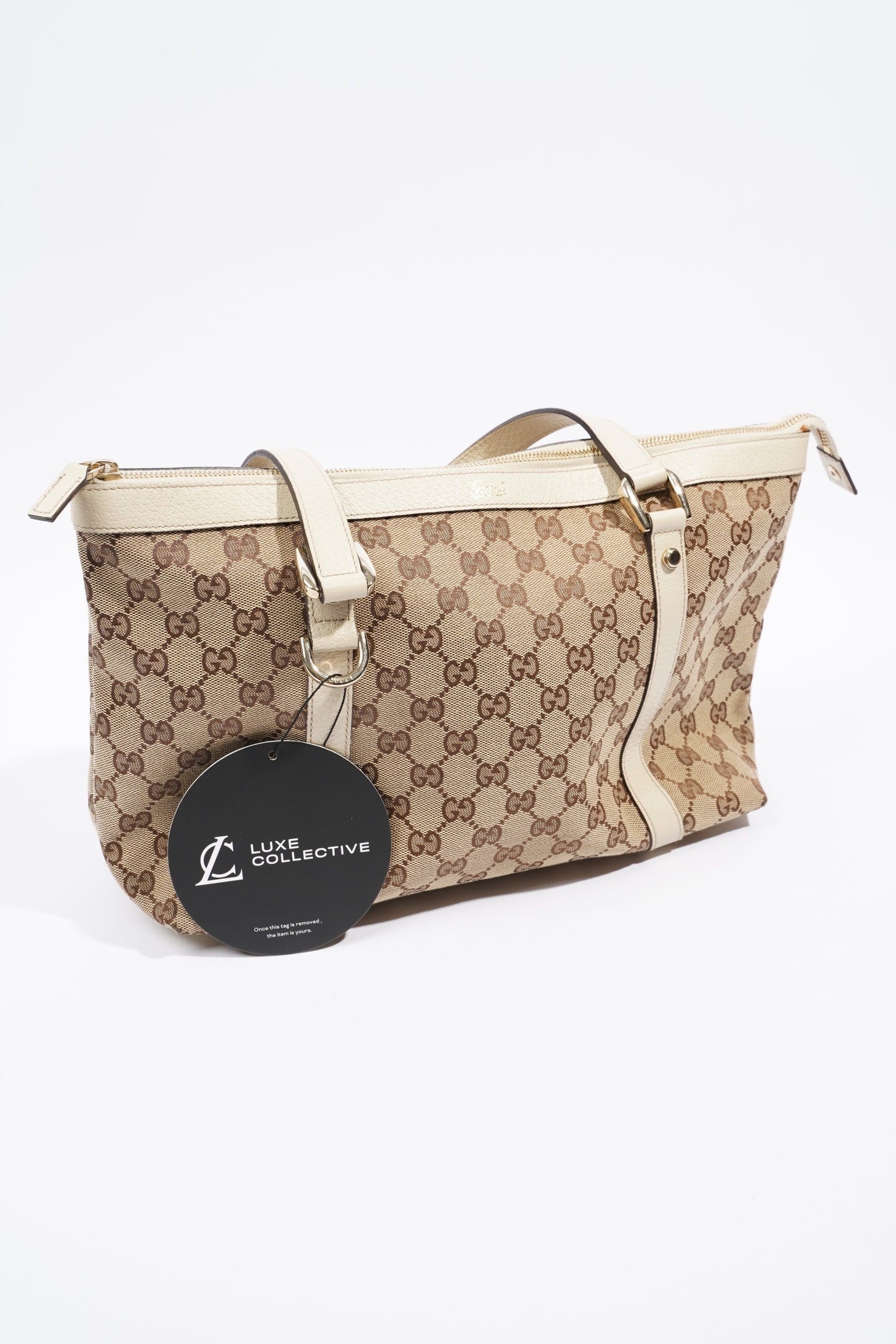 Gucci Abbey Shoulder Bag Supreme Print / White Canvas Medium