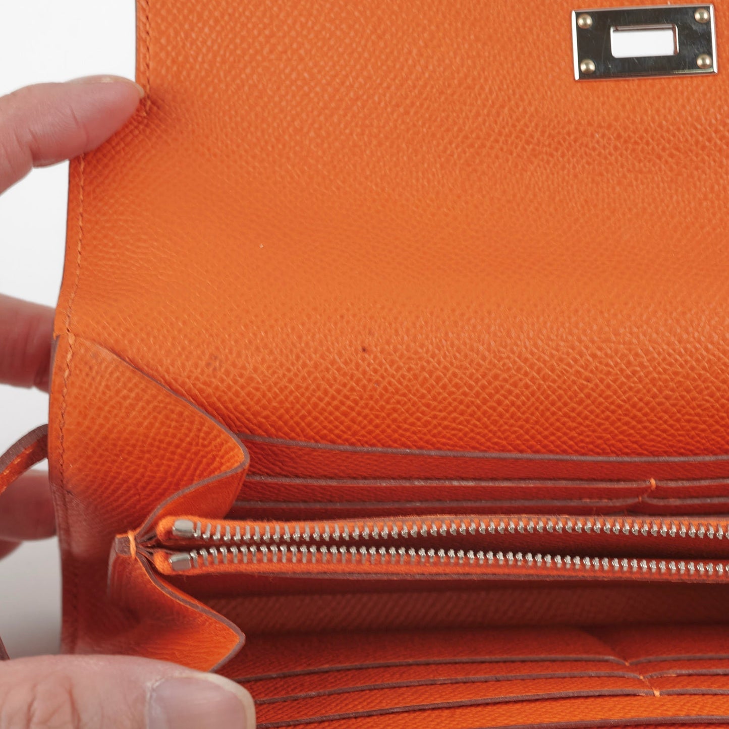 Hermes Kelly Long Wallet Orange Epsom