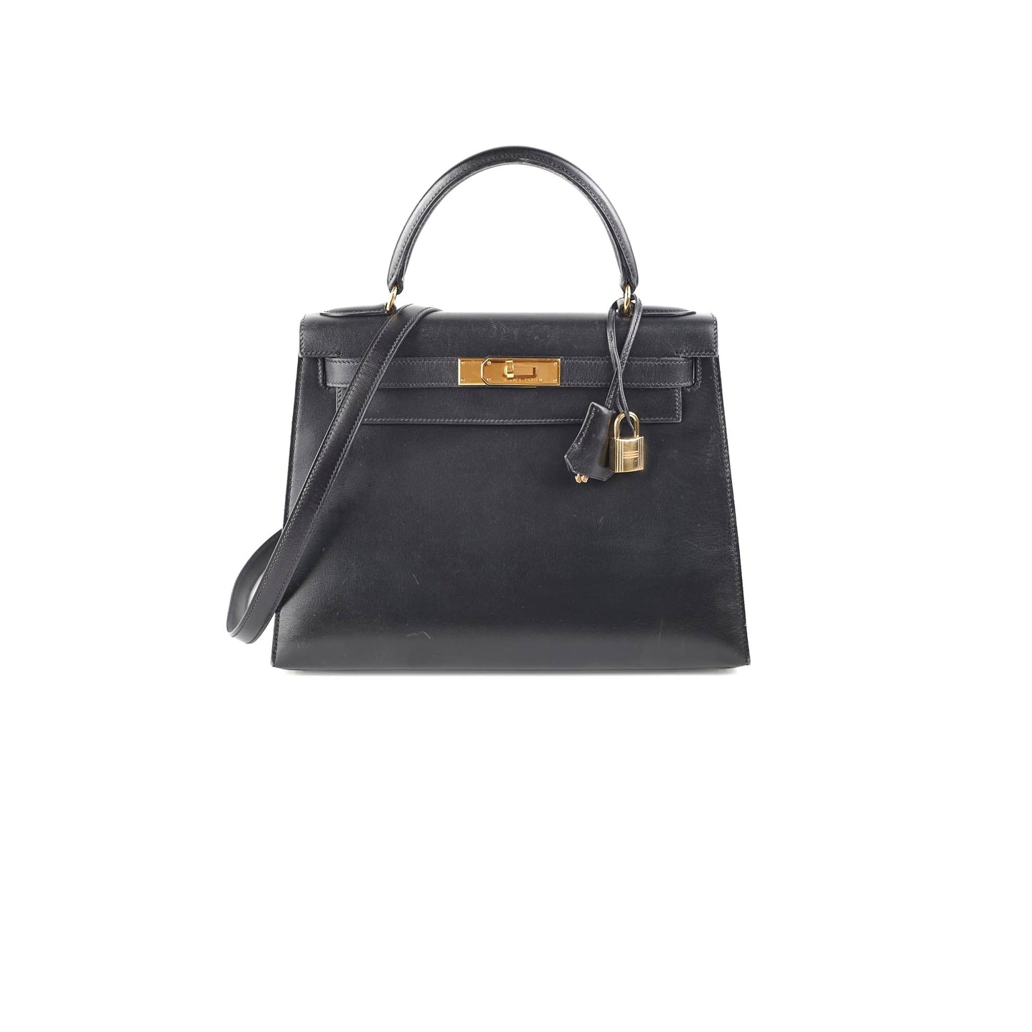 Hermes Kelly 28 Box Calf Black - Z Circle Stamp 1996