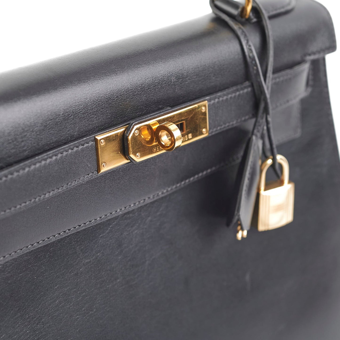 Hermes Kelly 28 Box Calf Black - Z Circle Stamp 1996