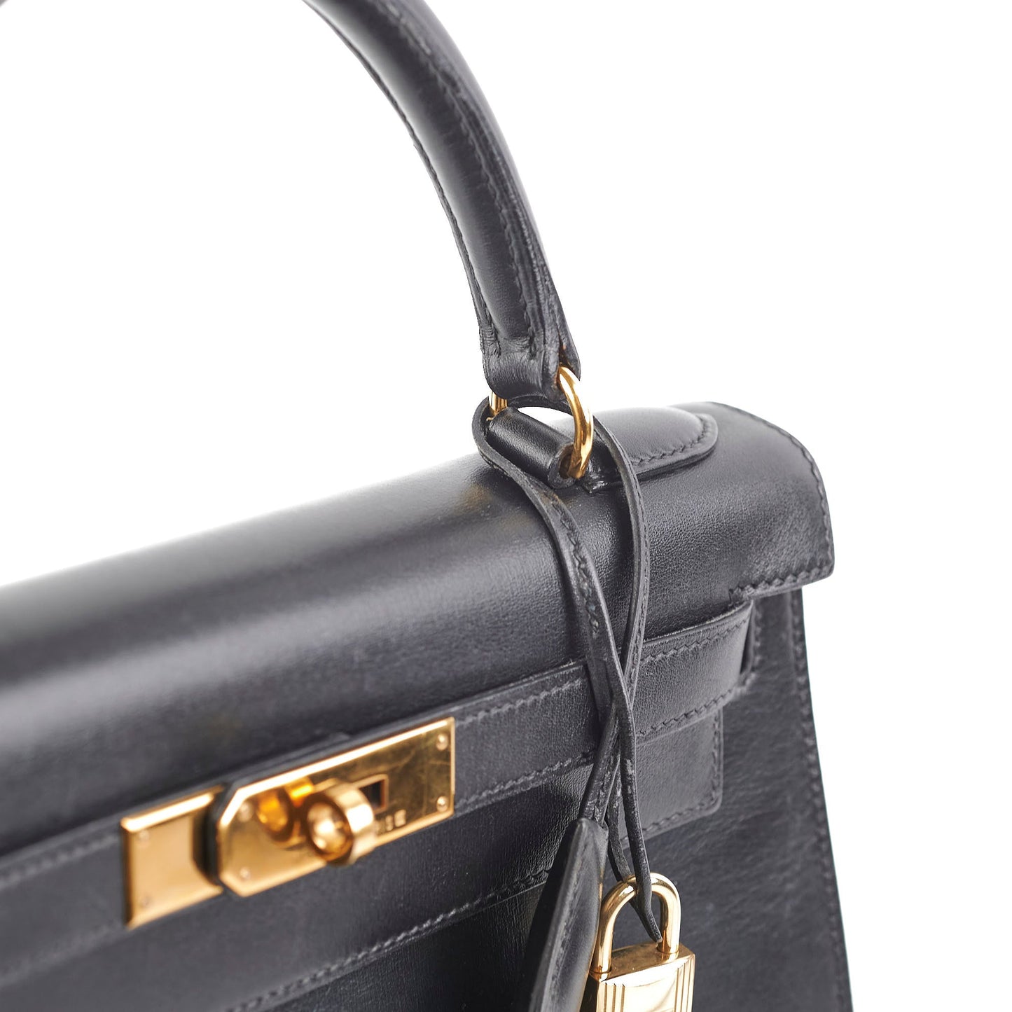 Hermes Kelly 28 Box Calf Black - Z Circle Stamp 1996