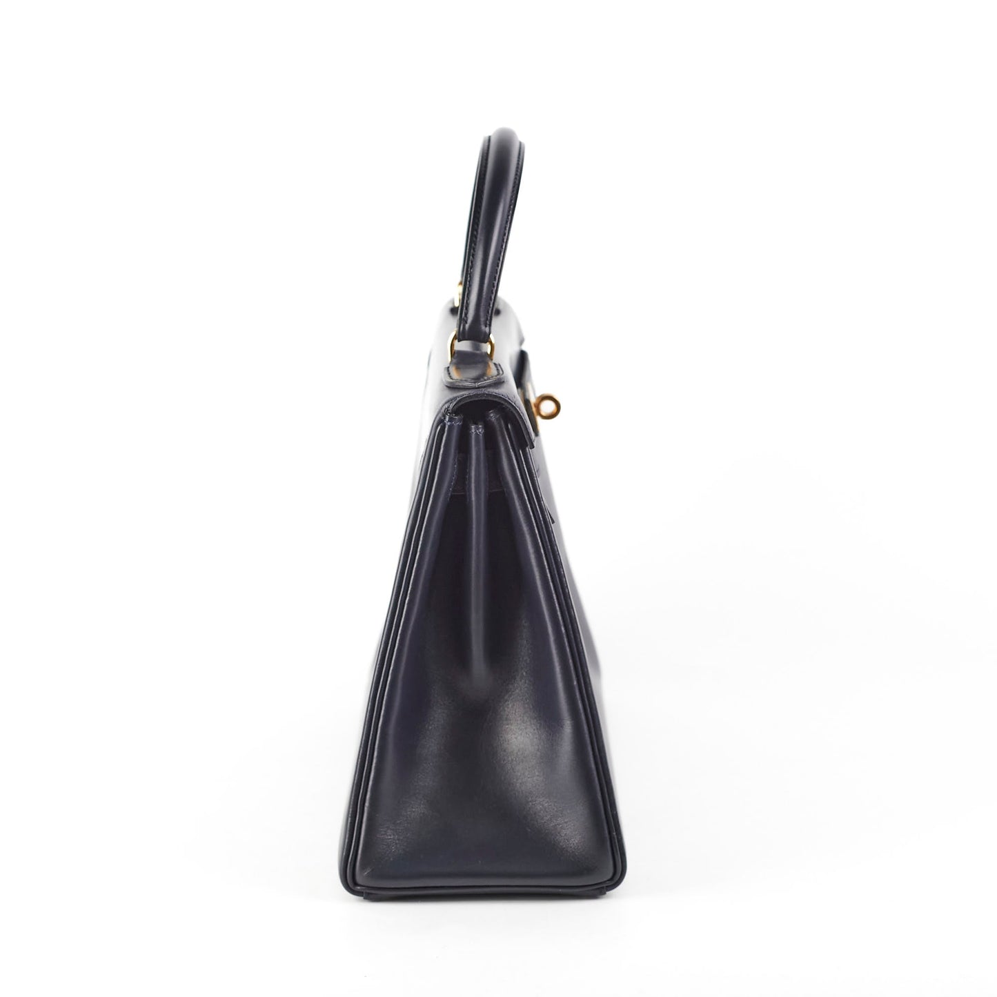 Hermes Vintage Kelly 28 Box Leather Navy - H Circle 1978