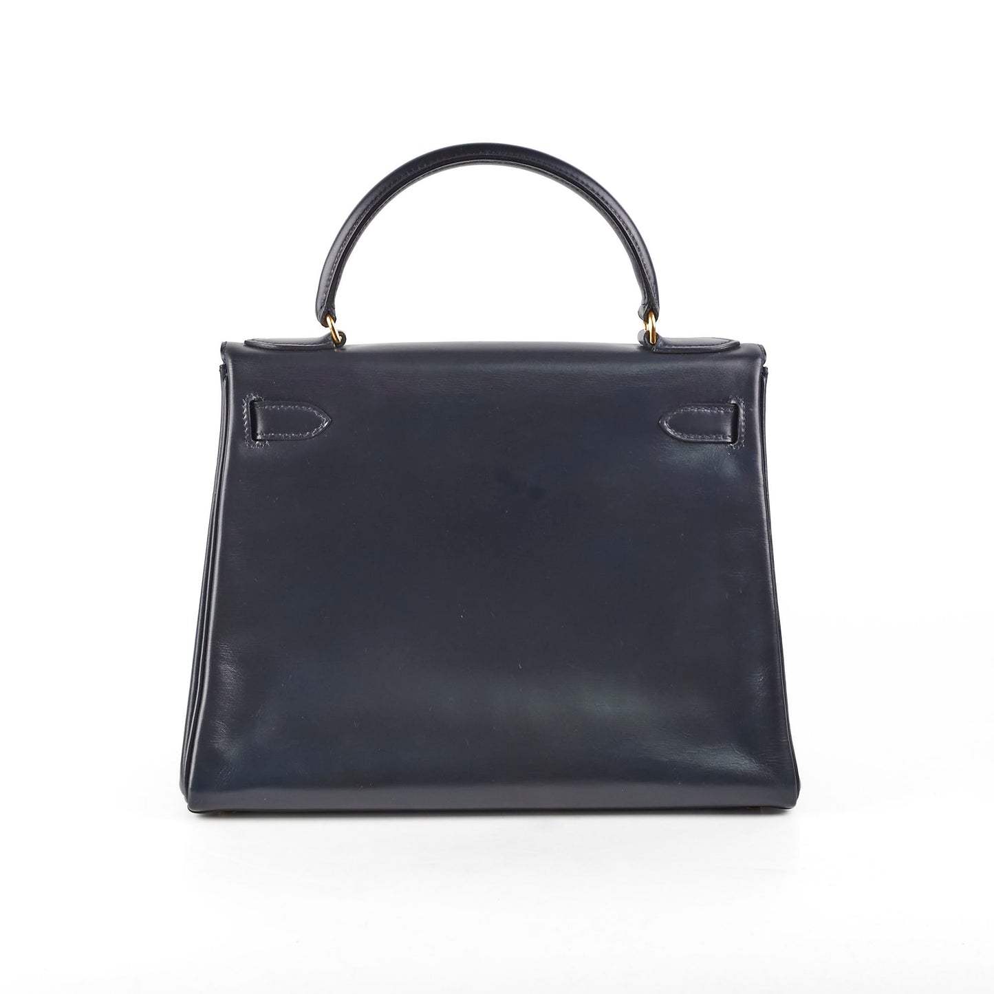 Hermes Vintage Kelly 28 Box Leather Navy - H Circle 1978