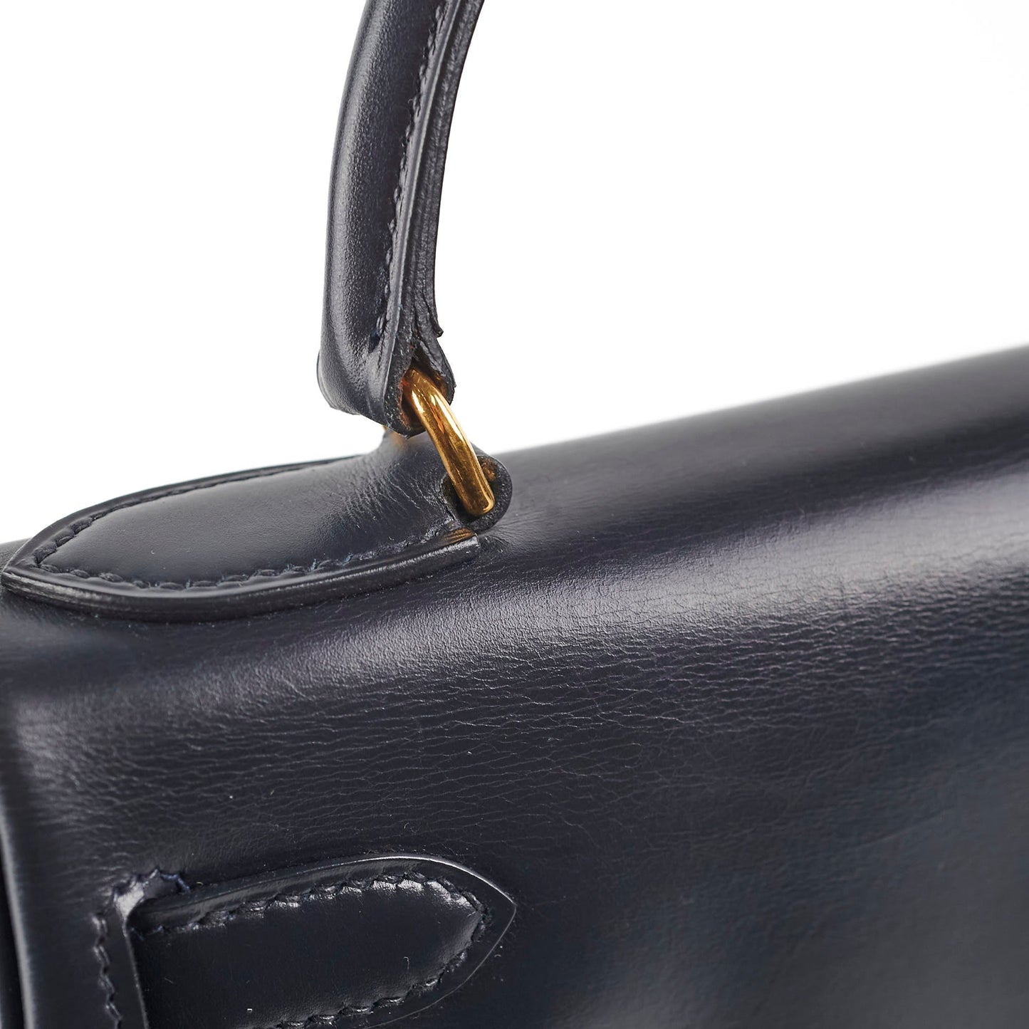 Hermes Vintage Kelly 28 Box Leather Navy - H Circle 1978