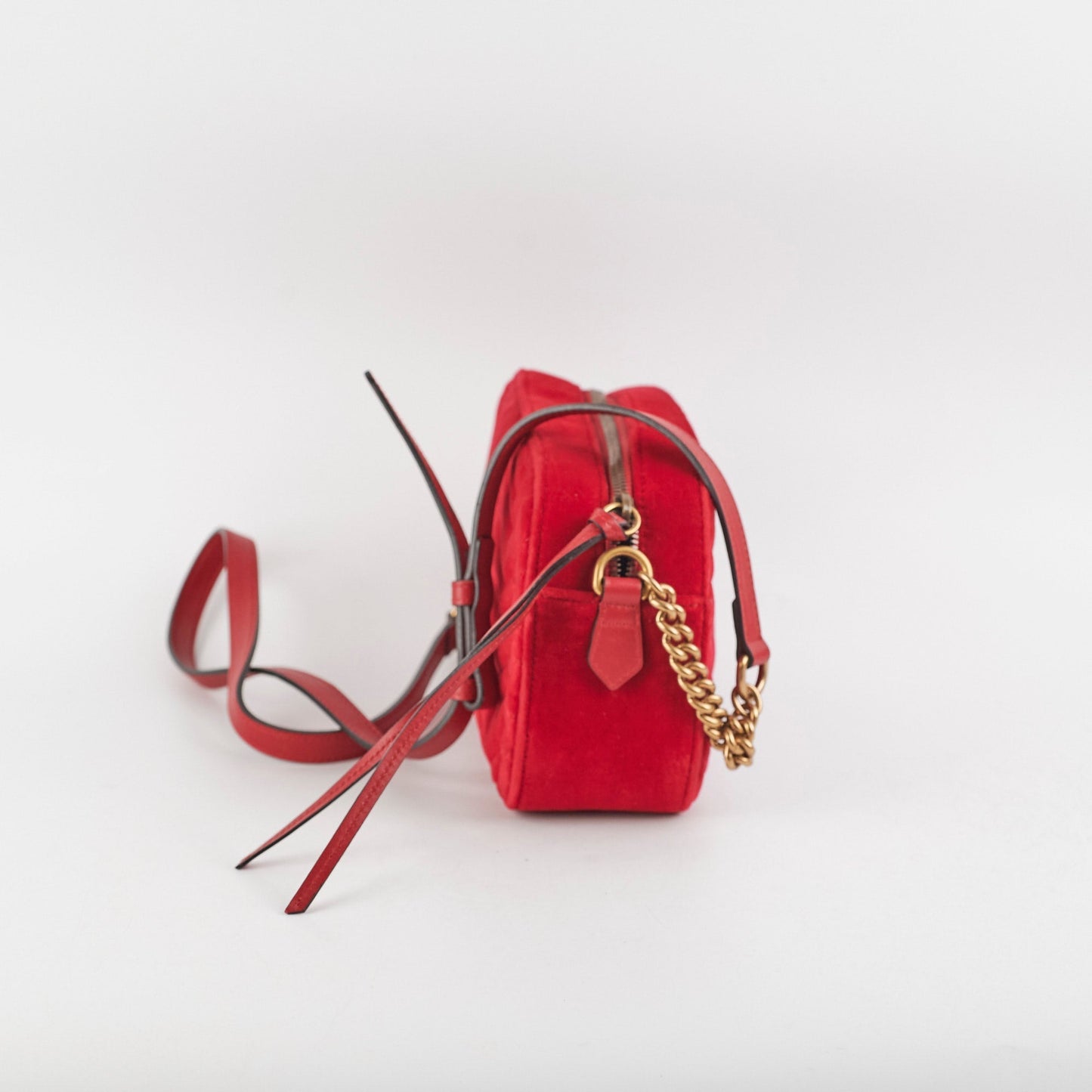 Gucci Small Marmont Velvet Red