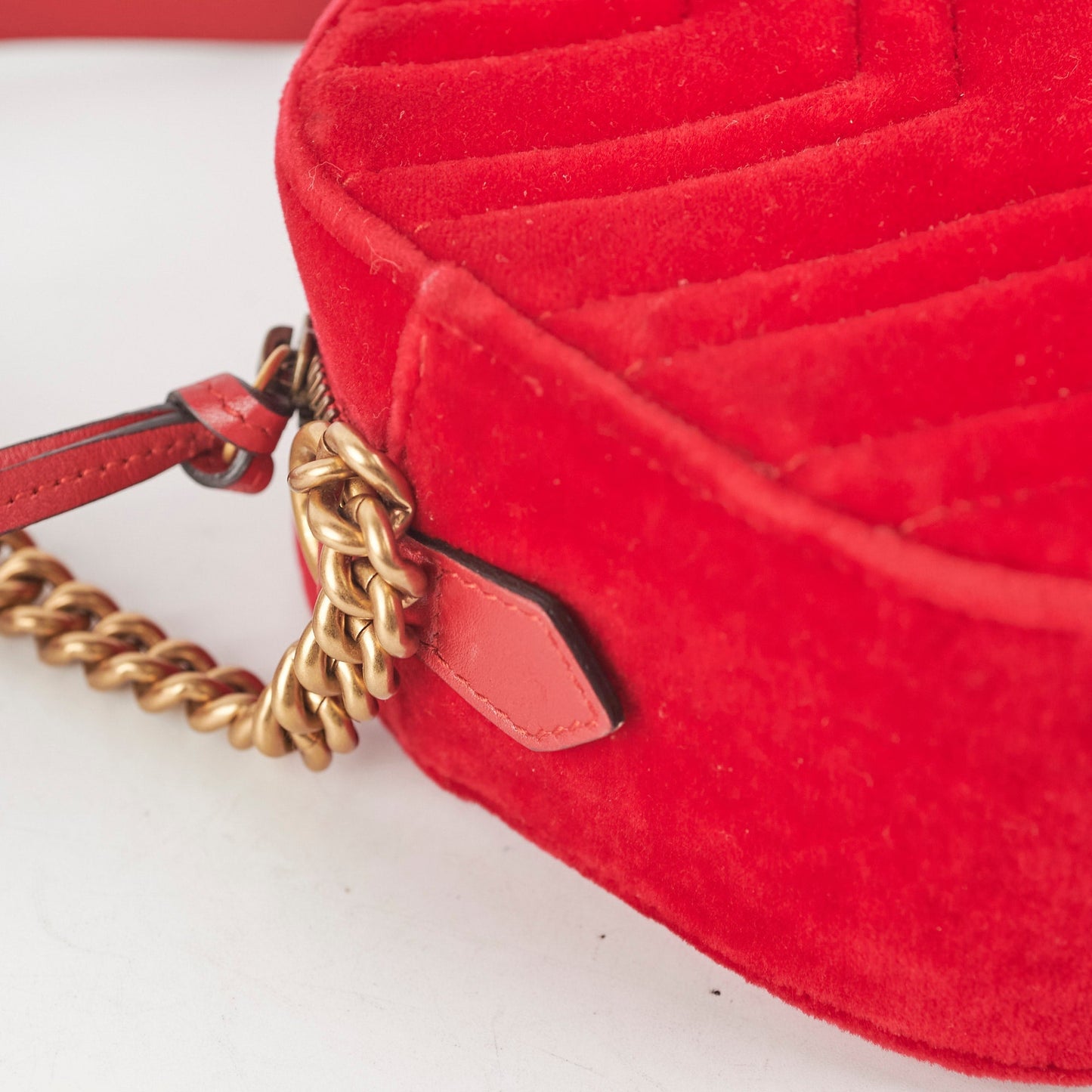 Gucci Small Marmont Velvet Red