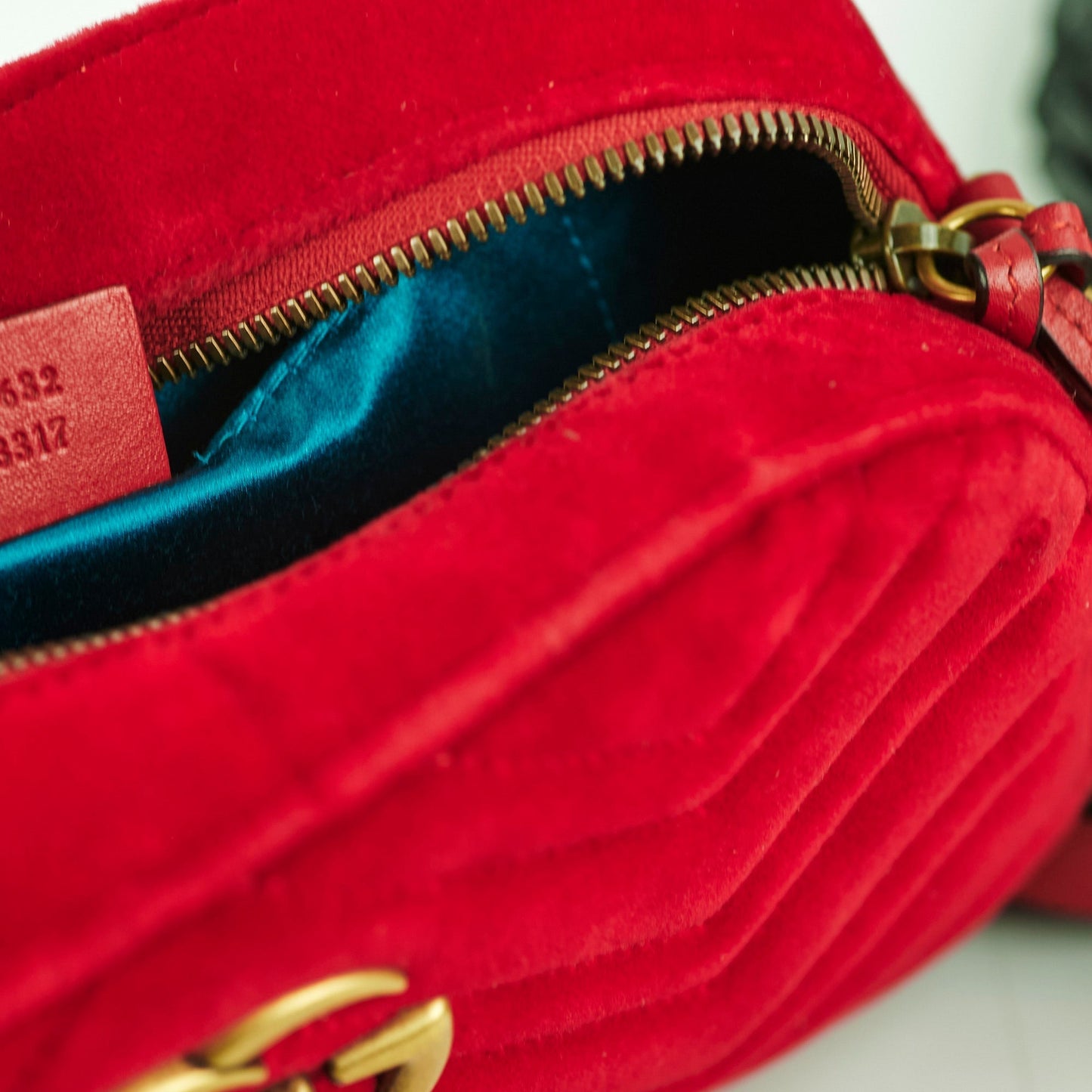 Gucci Small Marmont Velvet Red