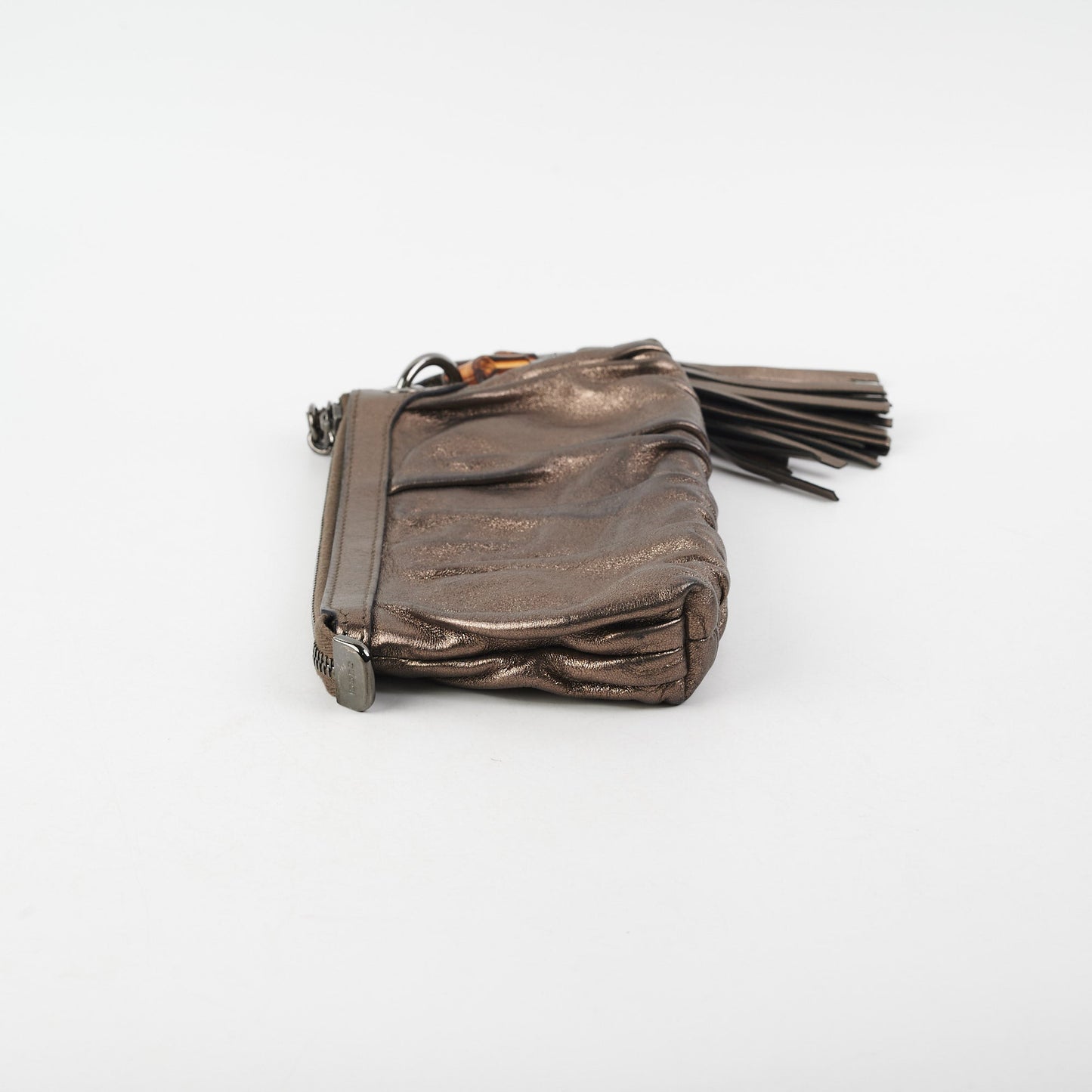 Gucci Metallic Bronze Tassel Pouch