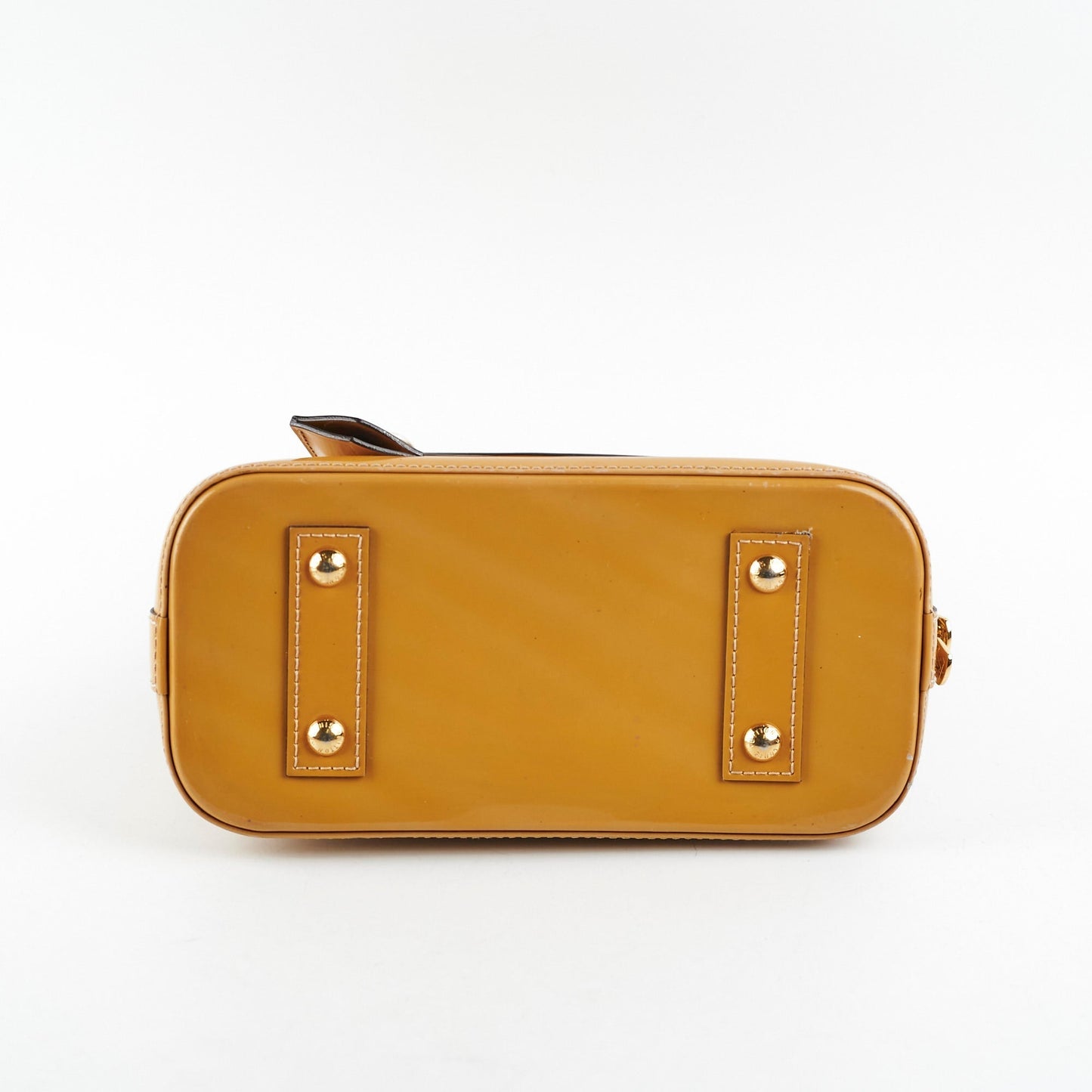 Louis Vuitton Alma BB Patent Stripe Yellow
