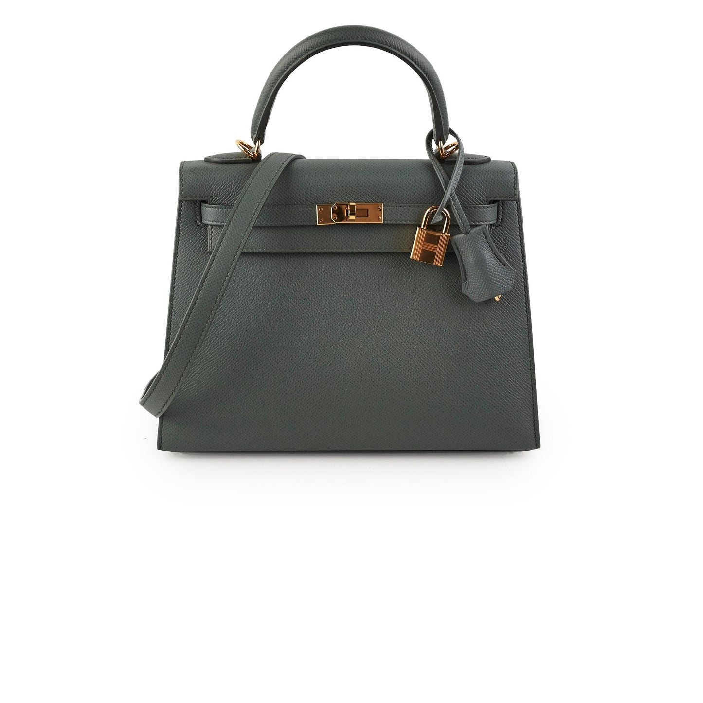 Hermes Kelly 25 Epsom Sellier Vert Armande - Z Stamp