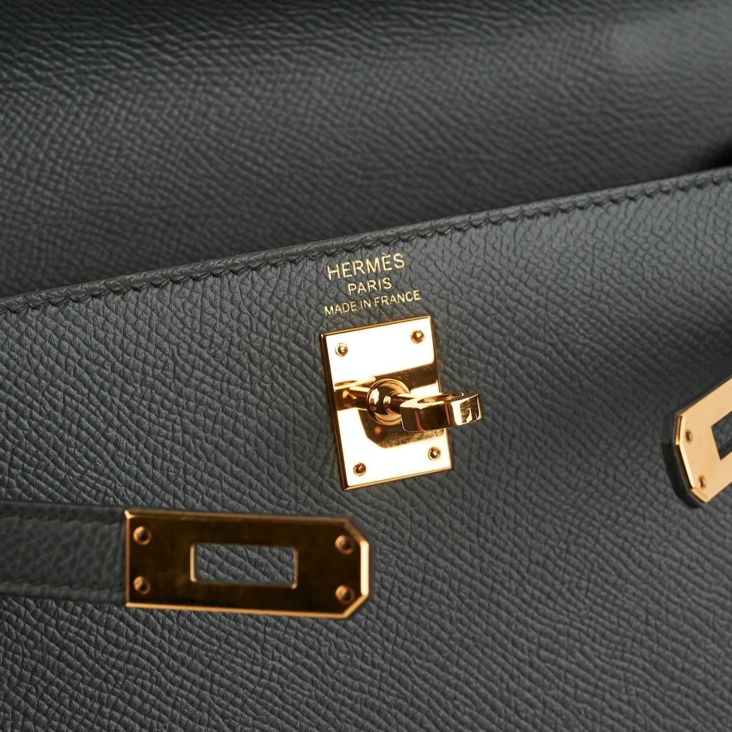 Hermes Kelly 25 Epsom Sellier Vert Armande - Z Stamp