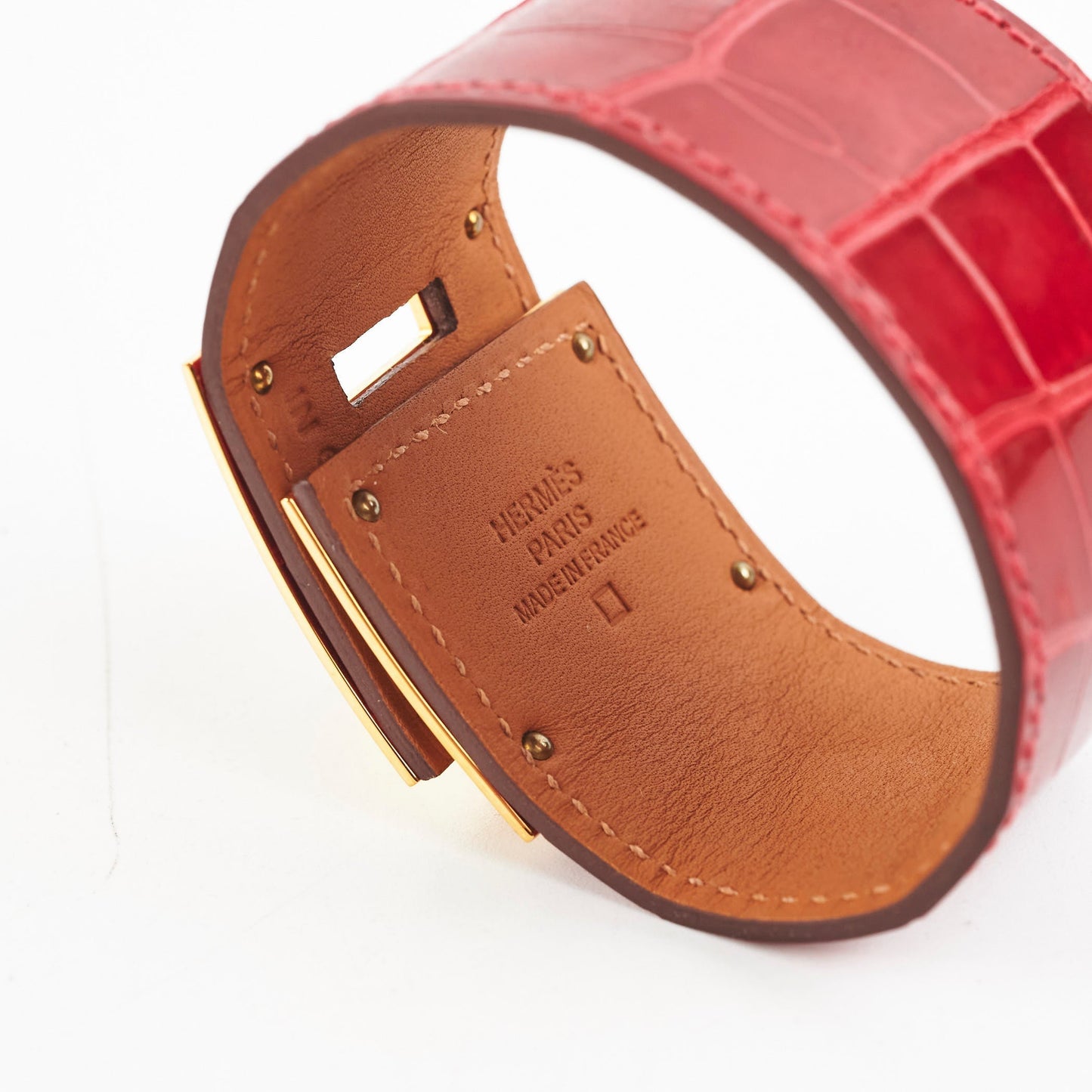 Hermes Shiny Alligator Kelly Dog Bracelet