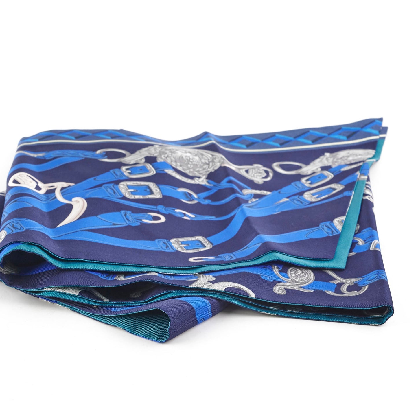 Hermes Silk Maxi Twilly Scarf Blue/Green
