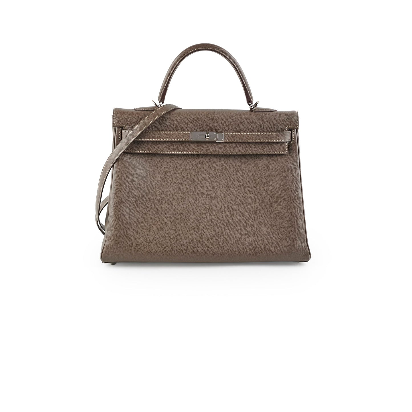 Hermes Kelly 35 Etoupe - P Square Stamp