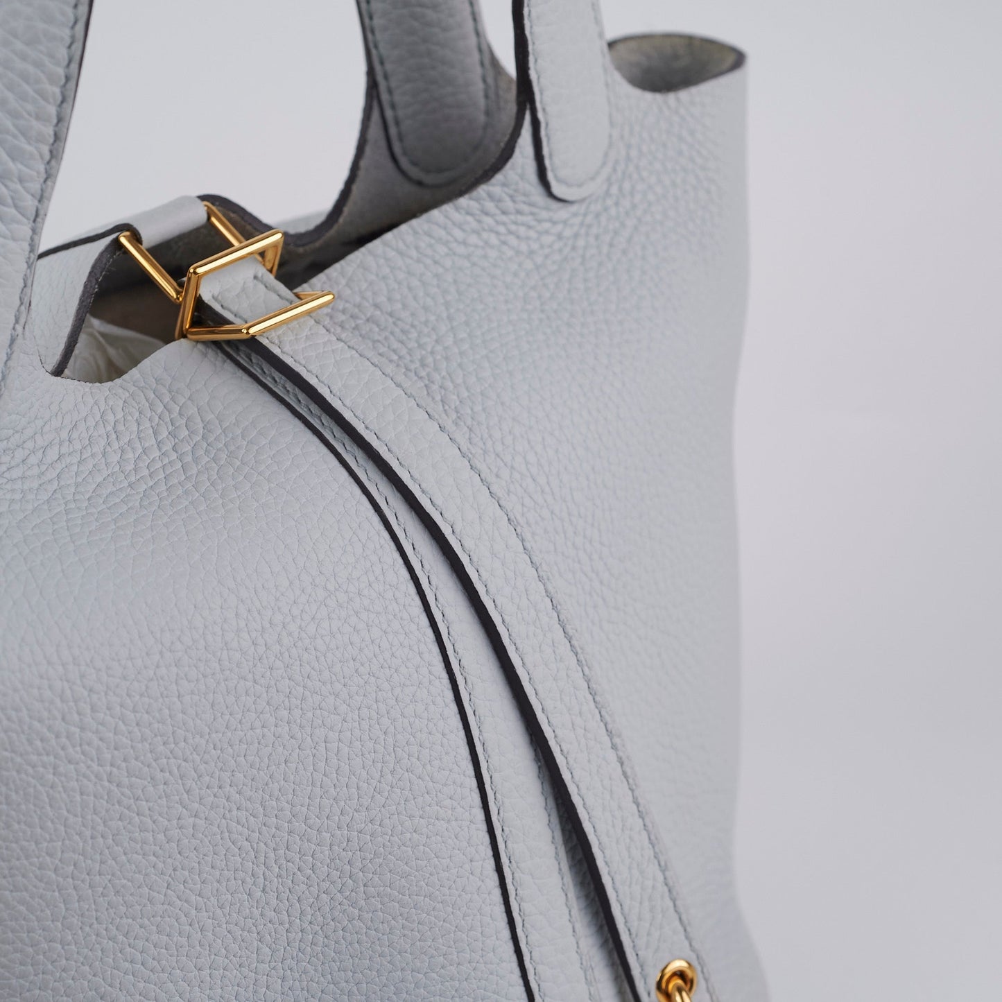 Hermes Picotin 18 Bleu Pale Clemence- Z Stamp