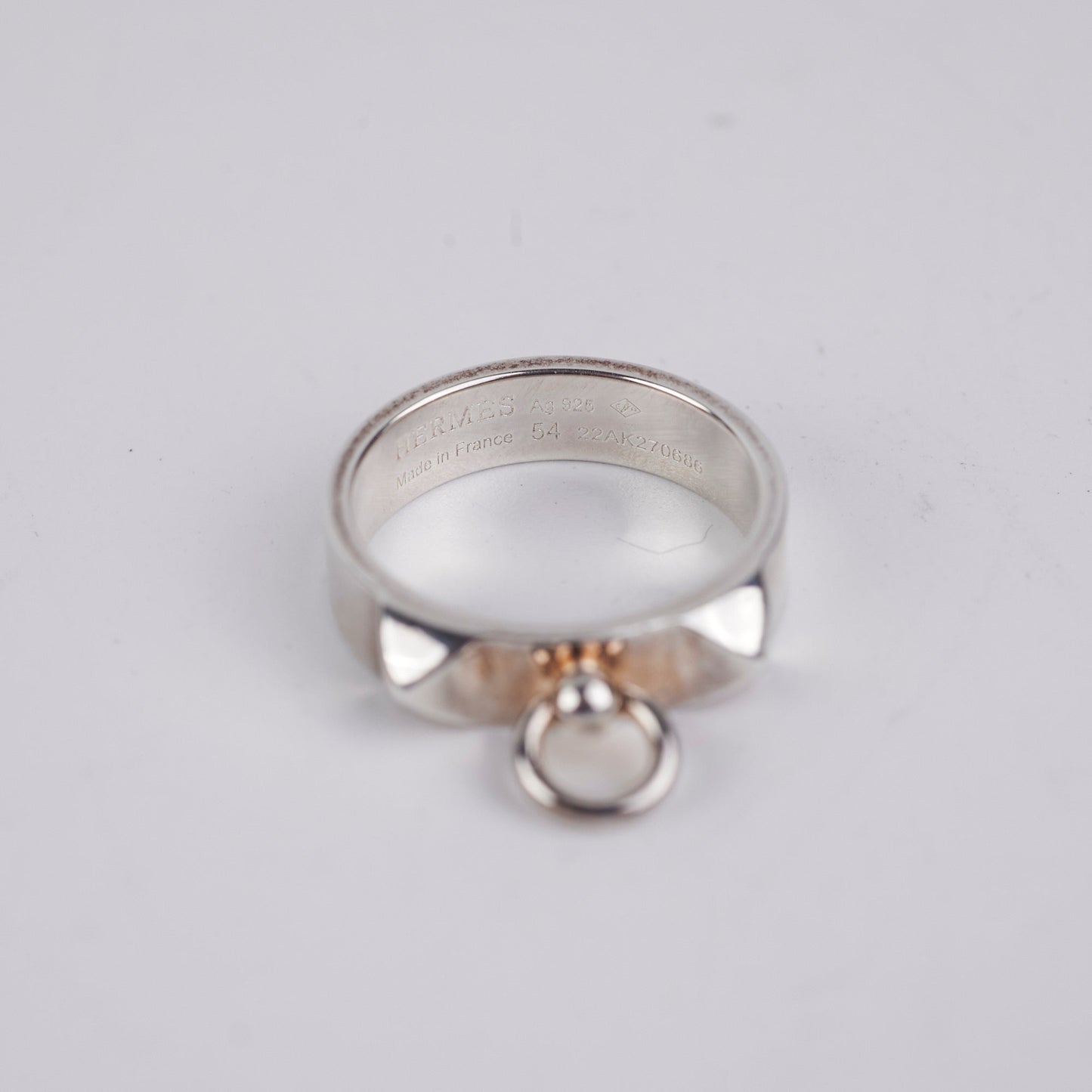 Hermes Silver Ring Size 54